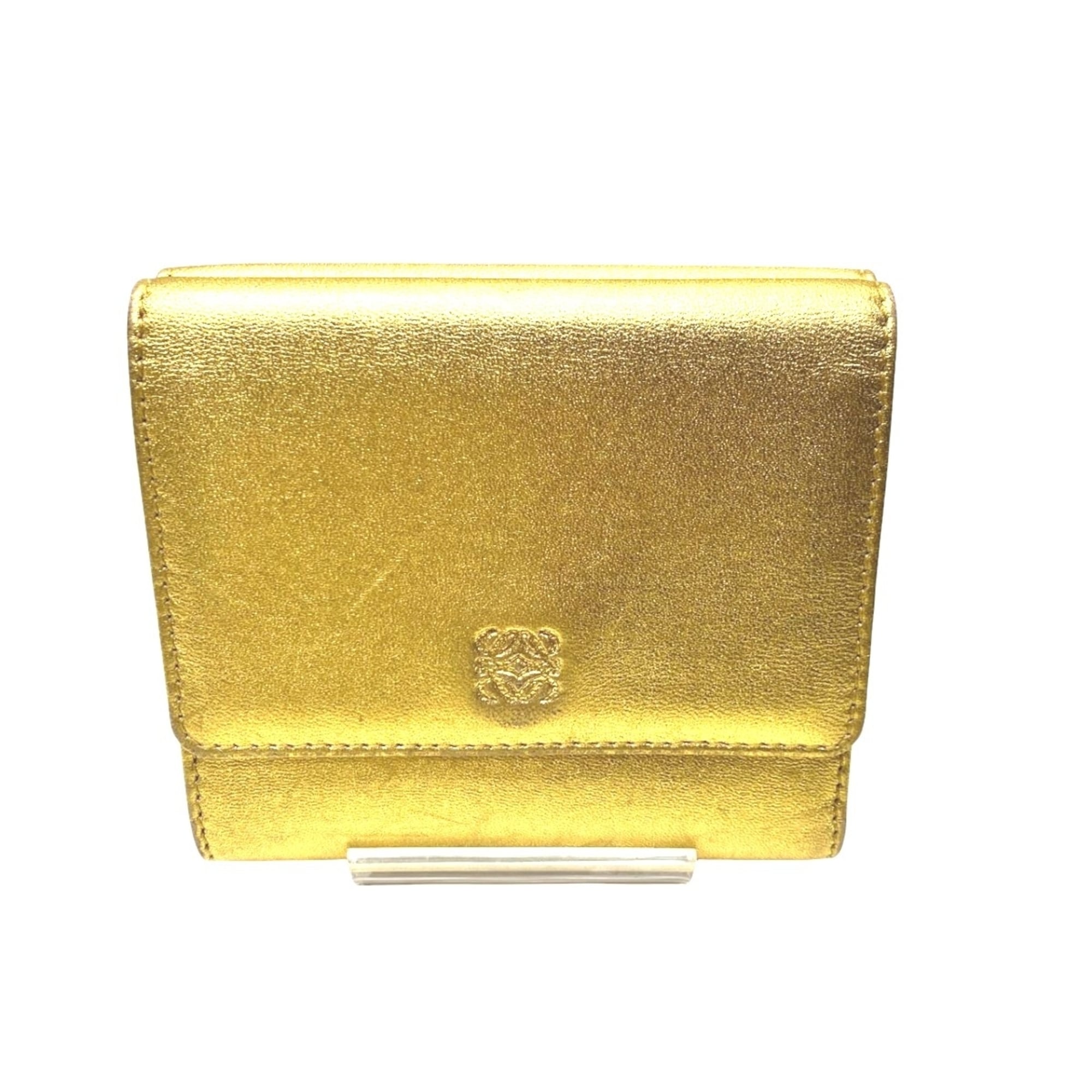 Loewe Gold Leather Wallet (Tri-Fold) (Pre-Owned)