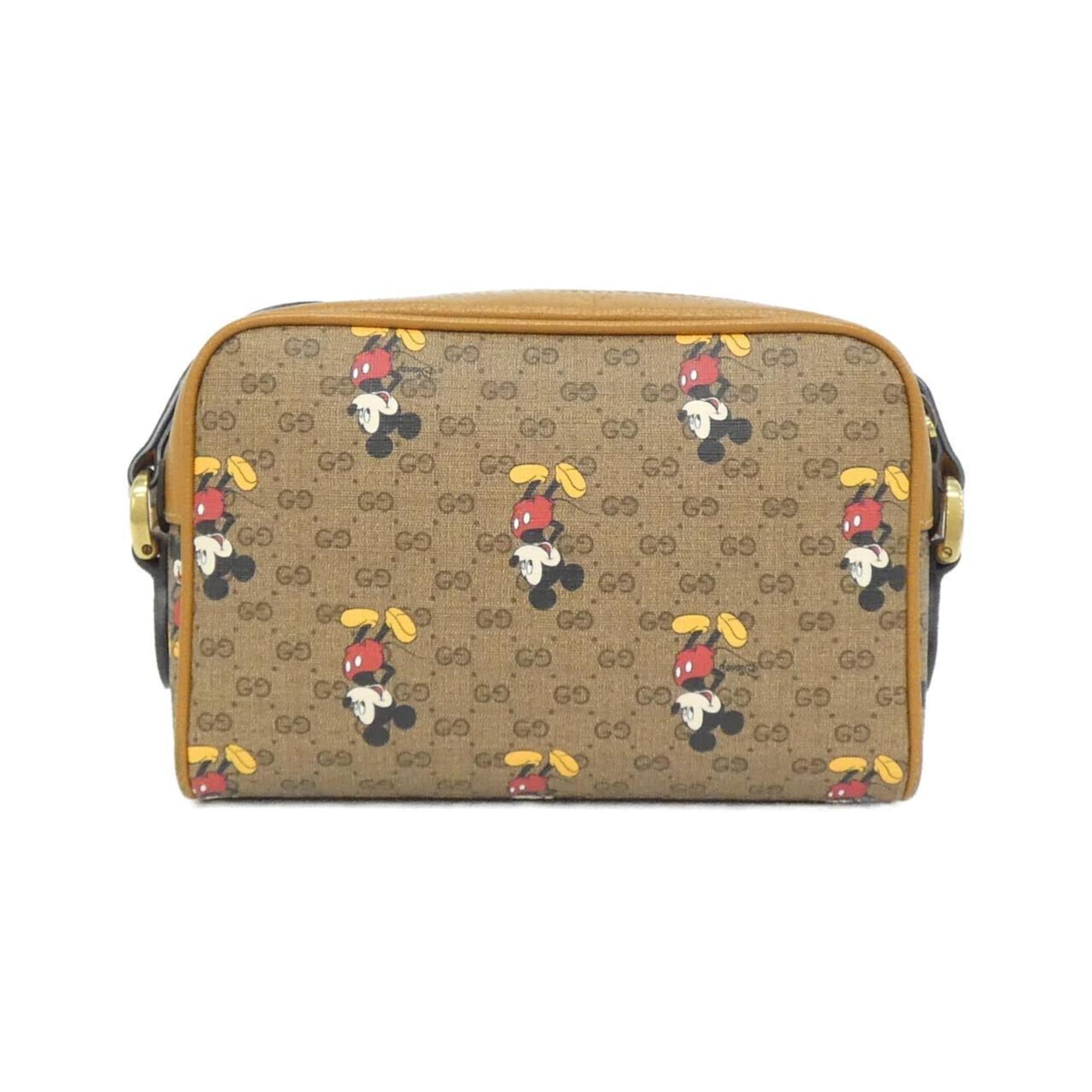 Gucci Beige Light Brown Gg Supreme Canvas Leather Shoulder Bag (Pre-Owned)