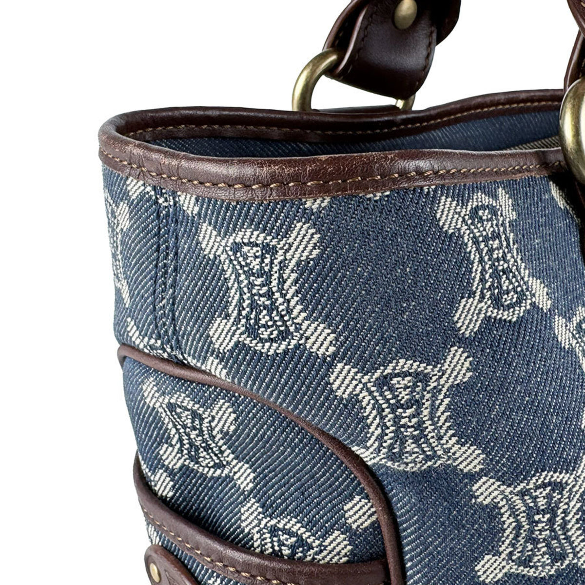 Celine Blue Brown Denim Leather Handbag (Pre-Owned)