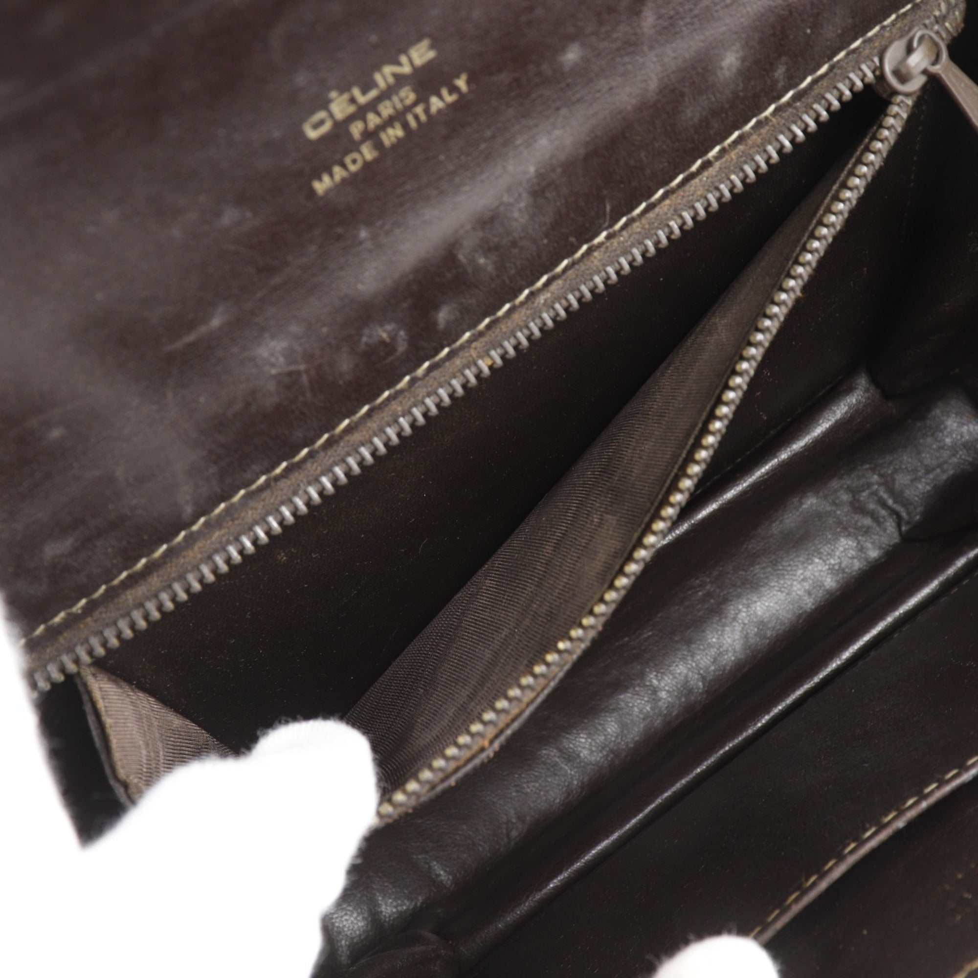 Celine Brown Canvas Shoulder Bag (Pre-Owned)
