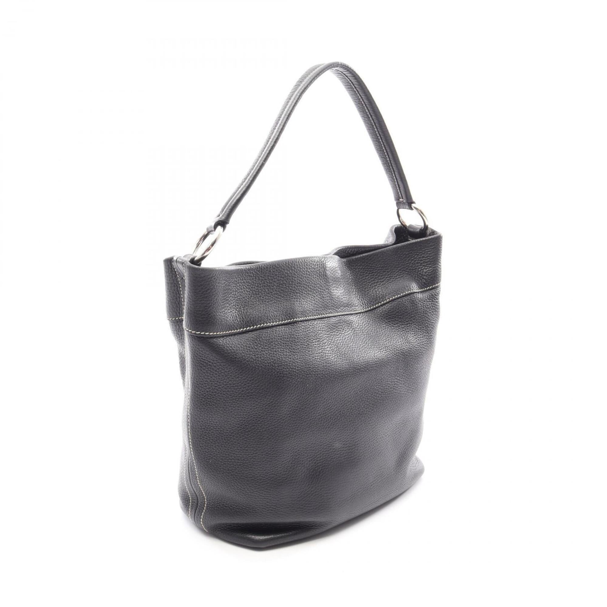 Prada Black Leather Handbag Shoulder Bag (Pre-Owned)