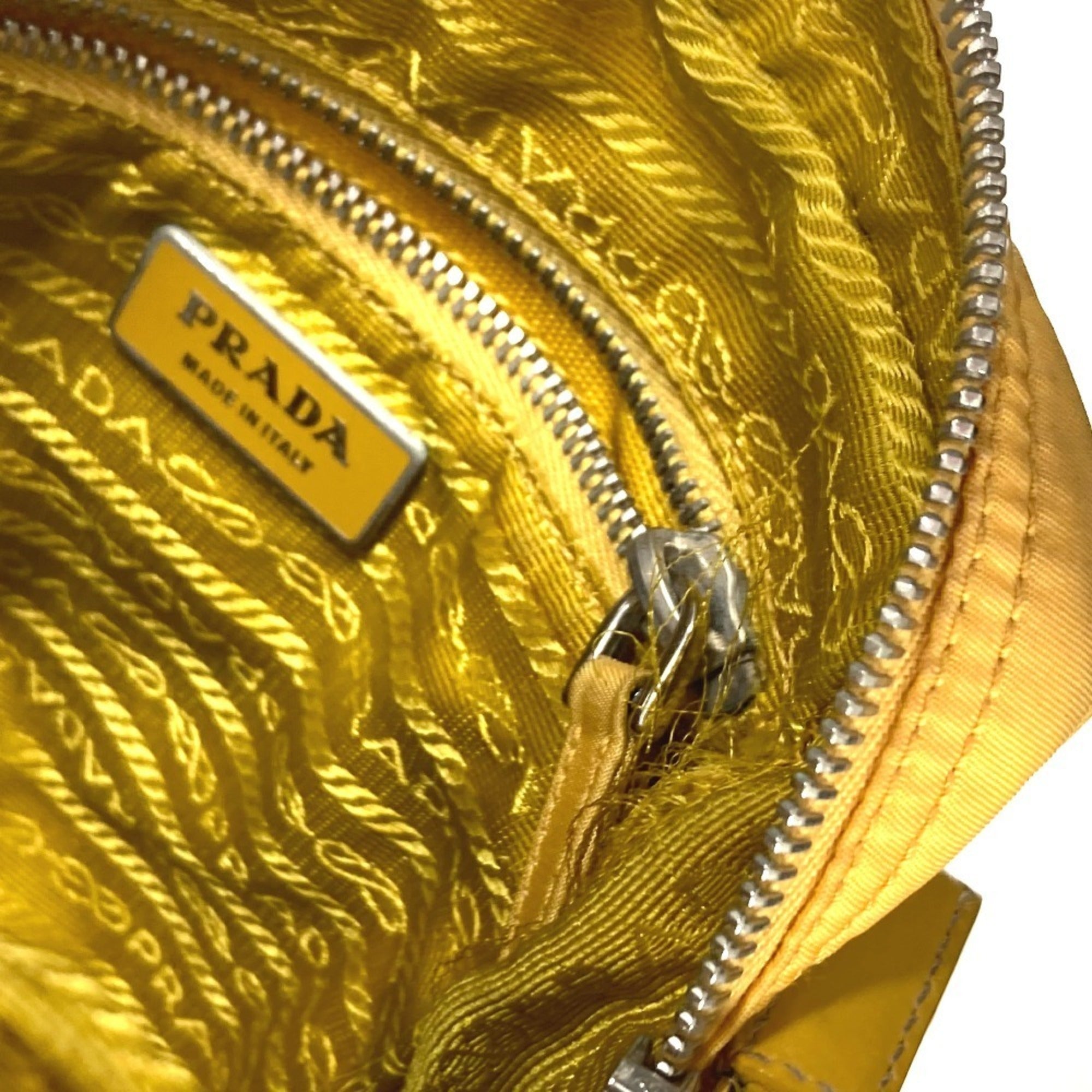 Prada Yellow Nylon Pochette Shoulder Bag (Pre-Owned)