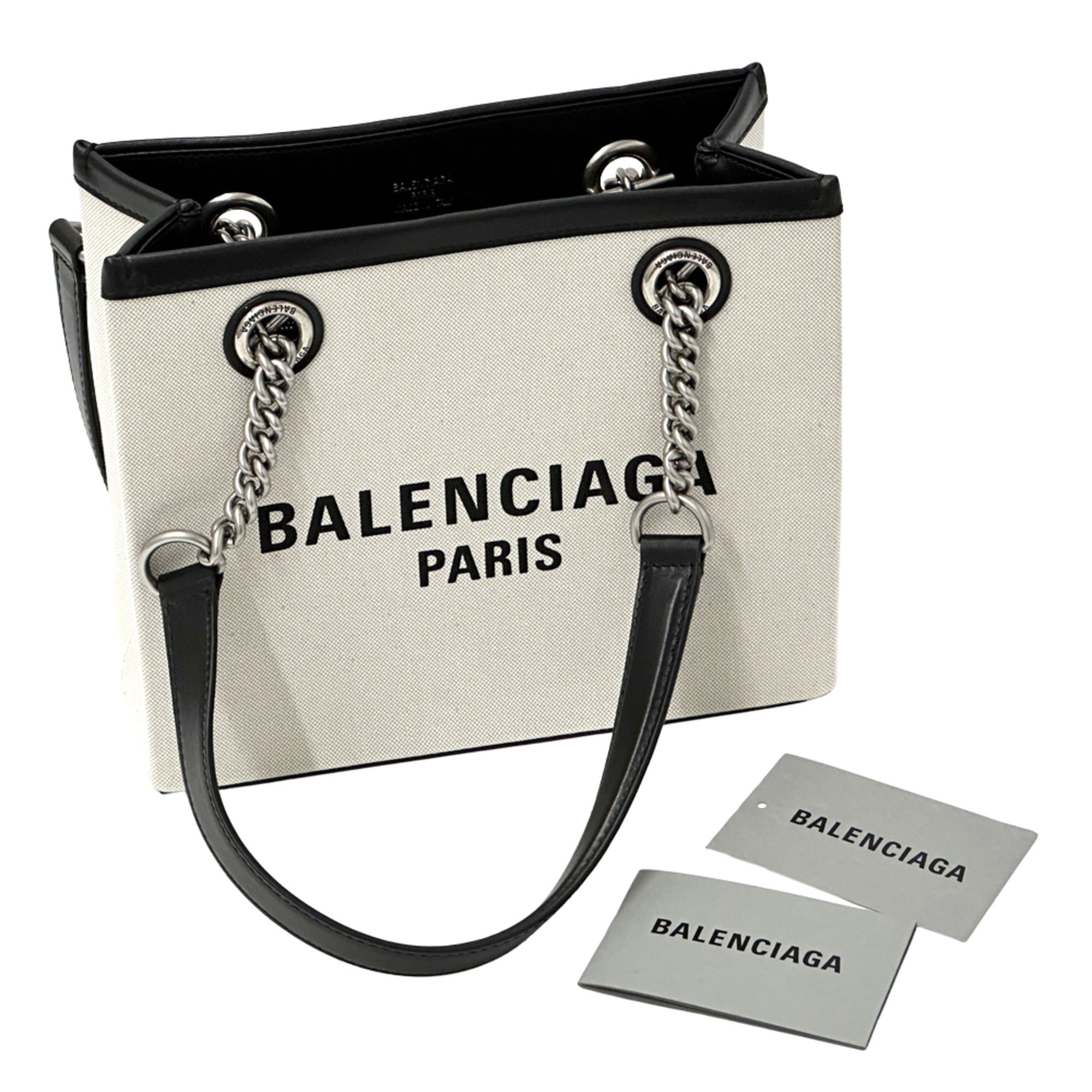 Balenciaga Black Canvas Handbag Shoulder Bag Tote Bag (Pre-Owned)