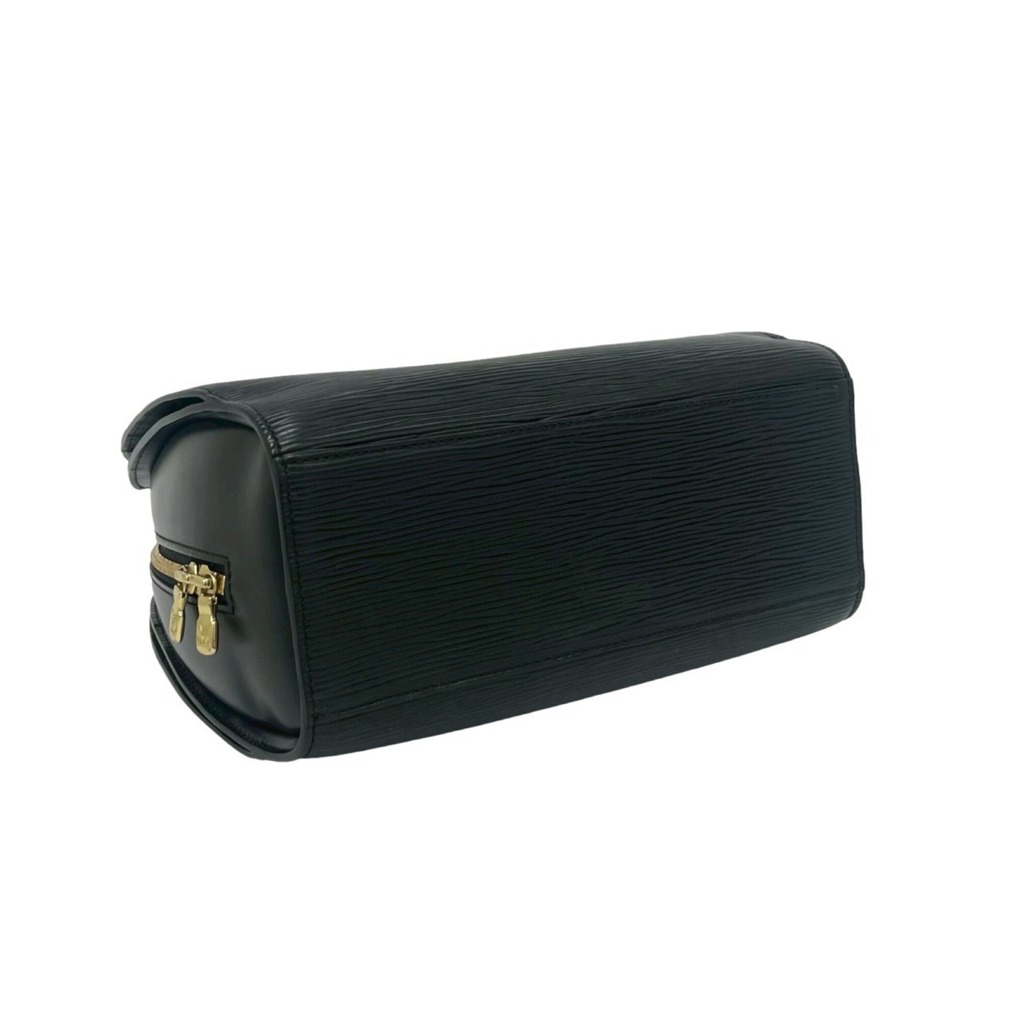 Louis Vuitton Black Leather Boston Bag Handbag (Pre-Owned)