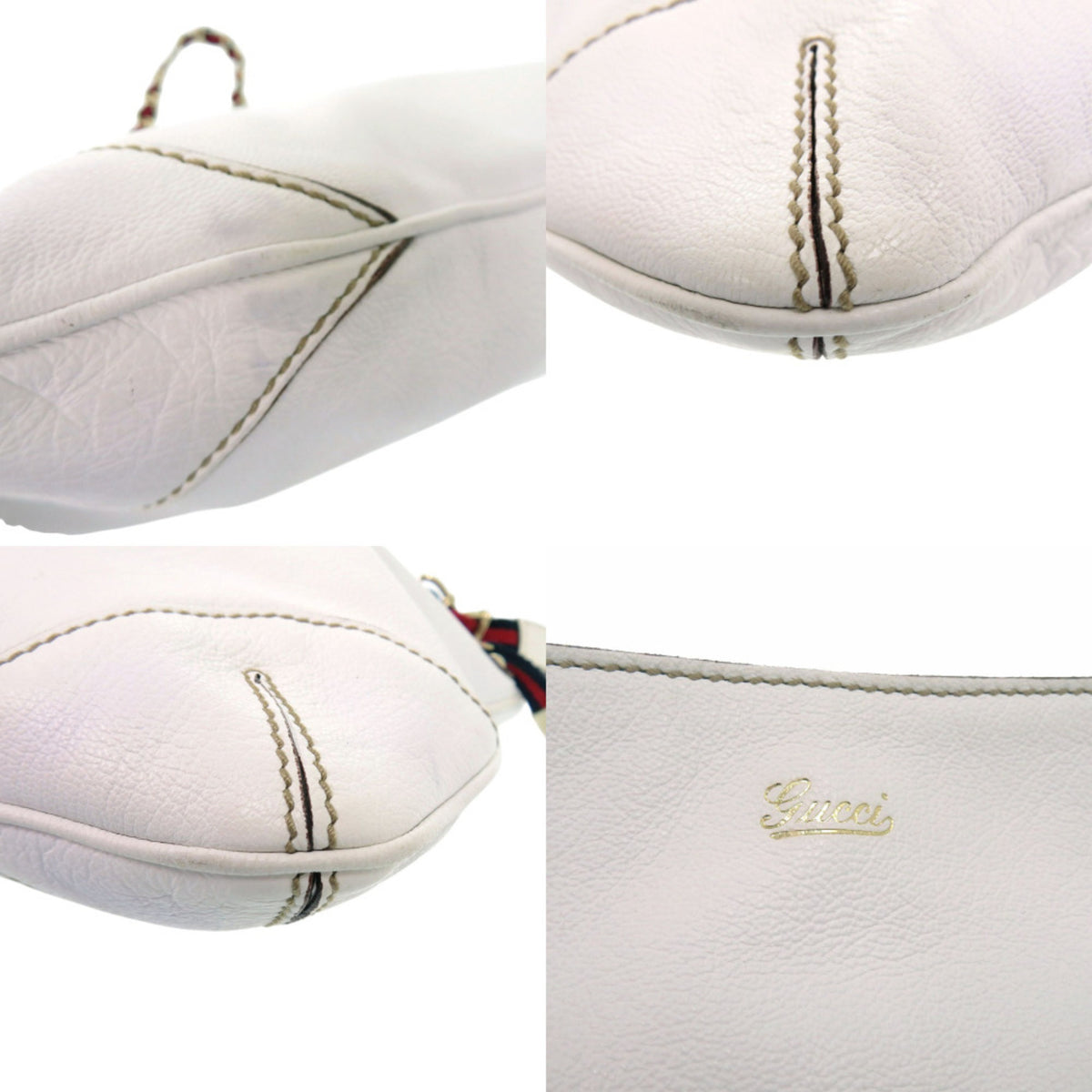 Gucci White Leather Shoulder Bag (Pre-Owned)