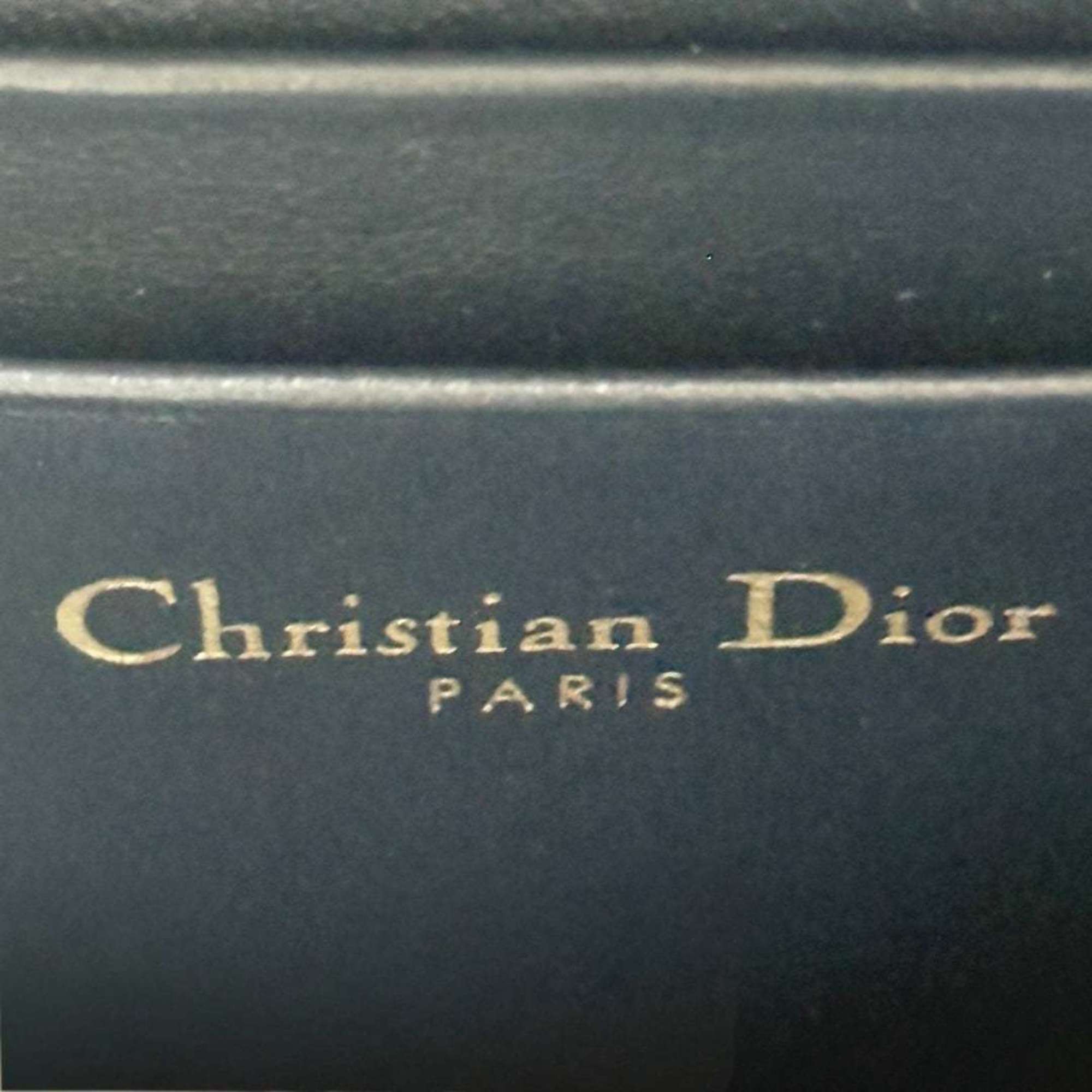 Christian Dior Leather Canvas Metal Handbag (Pre-Owned)