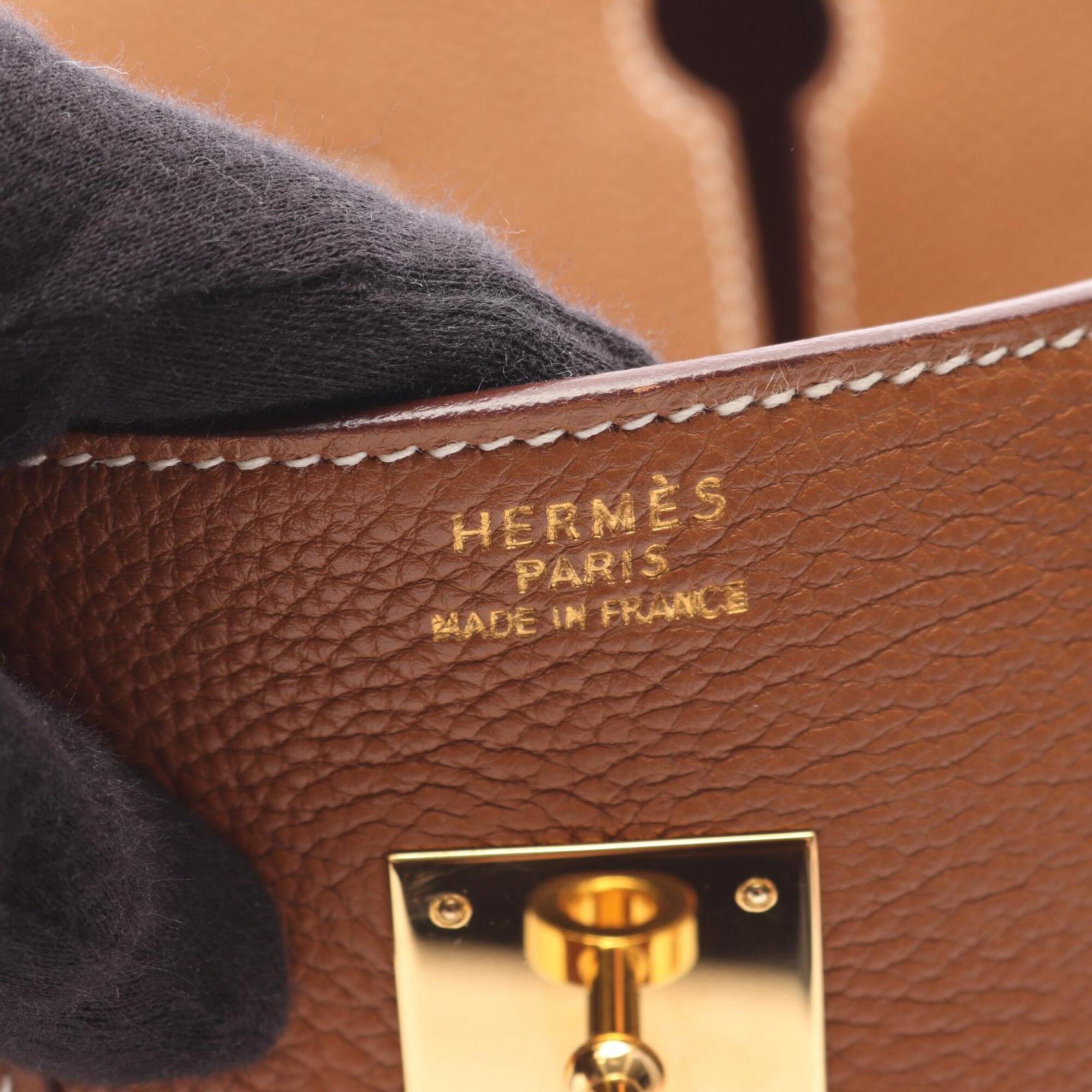 Hermes Brown Togo Leather Handbag (Pre-Owned)