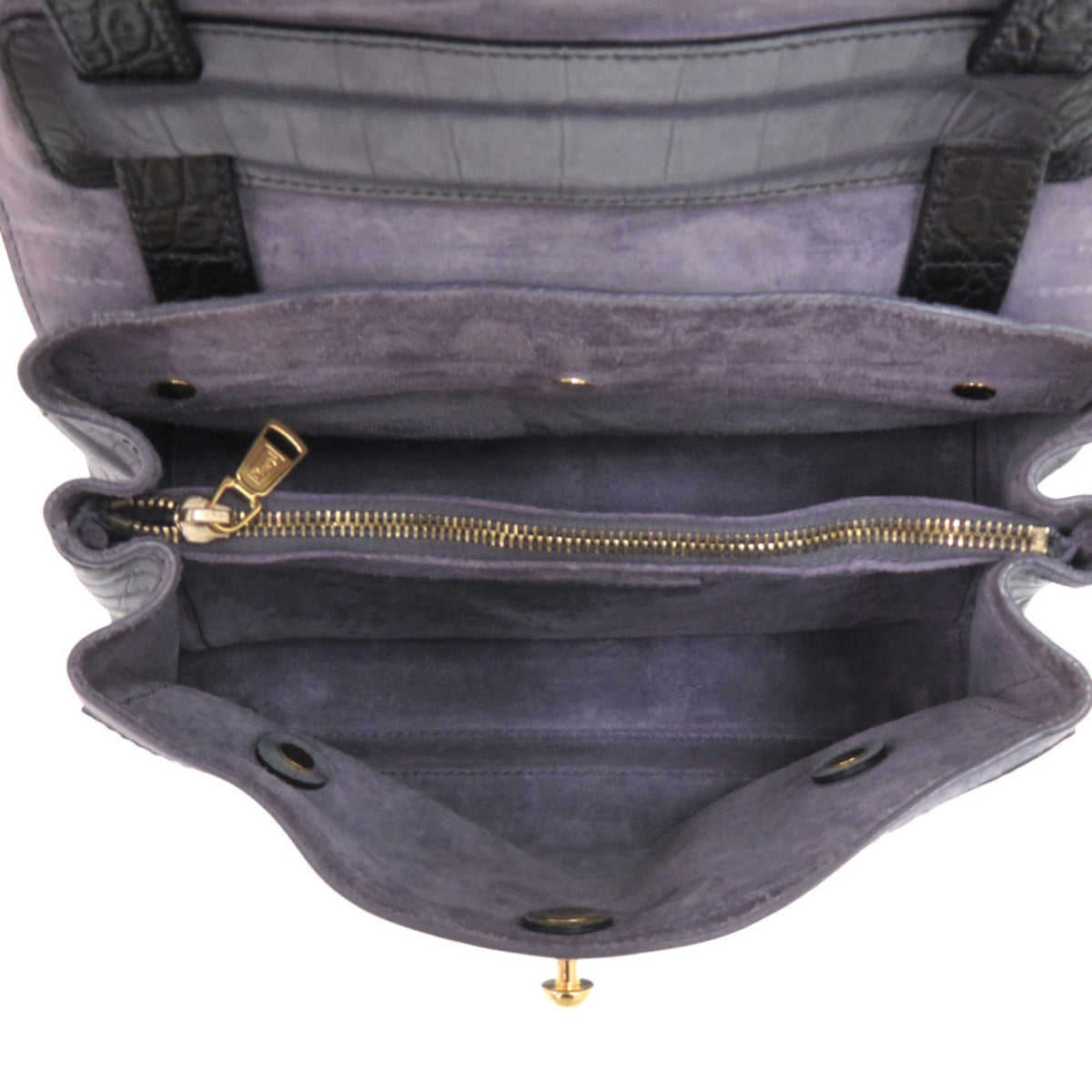 Yves Saint Laurent Black Gray Leather Handbag (Pre-Owned)