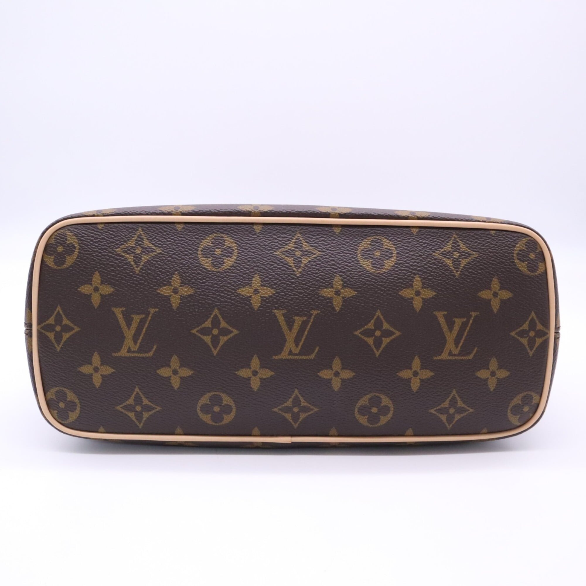 Louis Vuitton Monogram Beige Brown Coated Canvas Leather Handbag (Pre-Owned)