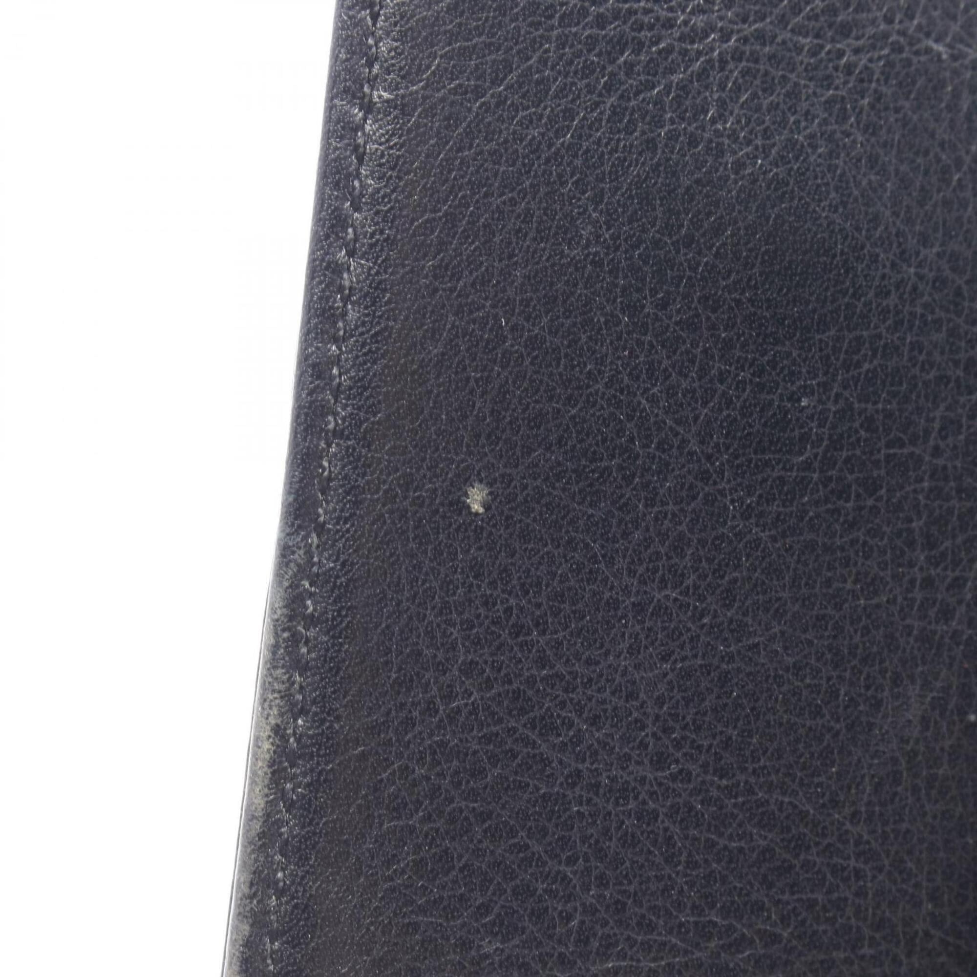 Chanel Black Grained Calfskin Wallet (Bi-Fold) (Pre-Owned)