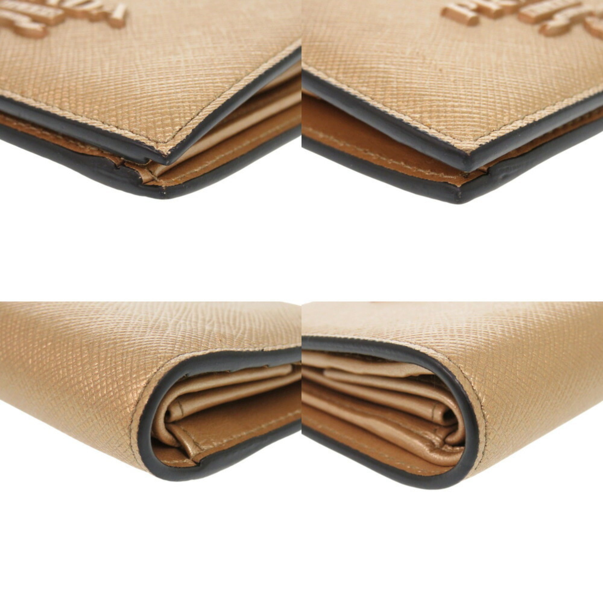 Prada Gold Saffiano Wallet (Bi-Fold) (Pre-Owned)