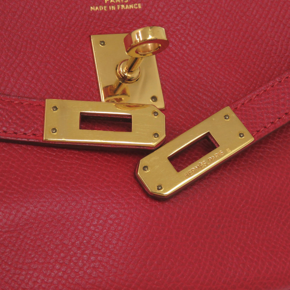Hermes Rouge Vif Courchevel Leather Clutch Bag (Pre-Owned)