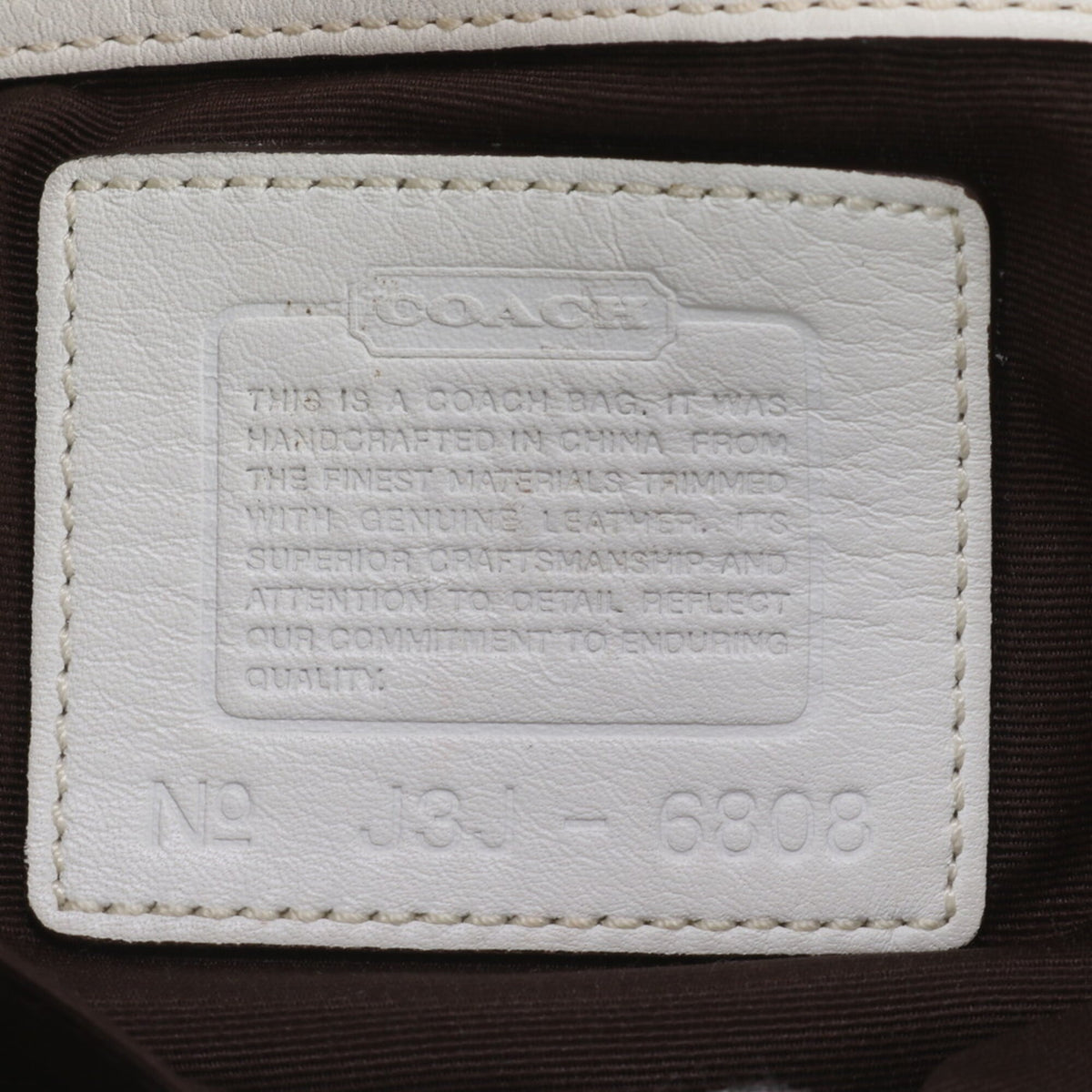 Coach Beige Off-White Leather Canvas Shoulder Bag Tote Bag (Pre-Owned)