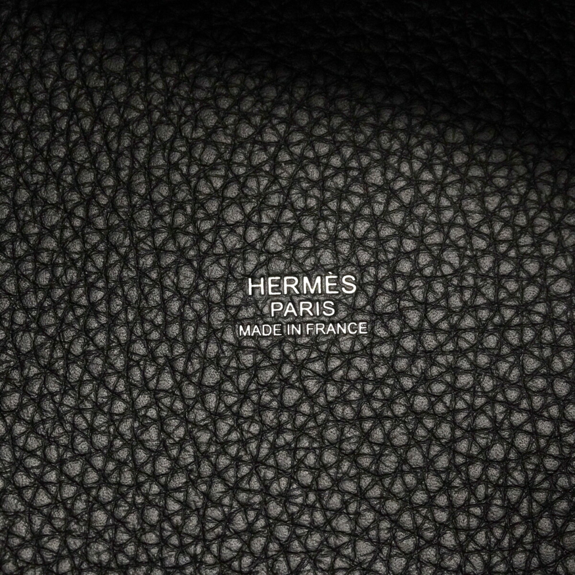 Hermes Black Taurillon Clemence Leather Handbag (Pre-Owned)