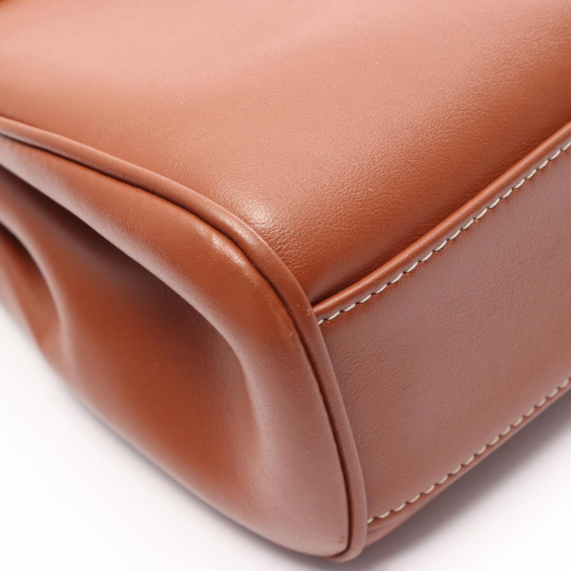 Celine Brown Leather Handbag Shoulder Bag (Pre-Owned)