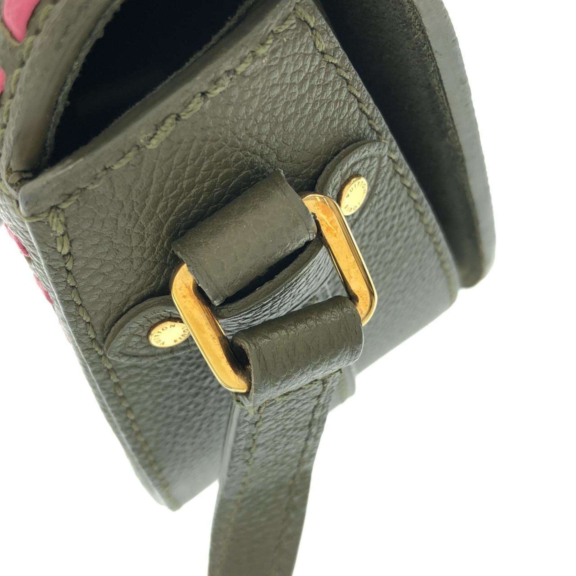 Louis Vuitton Khaki Leather Shoulder Bag (Pre-Owned)