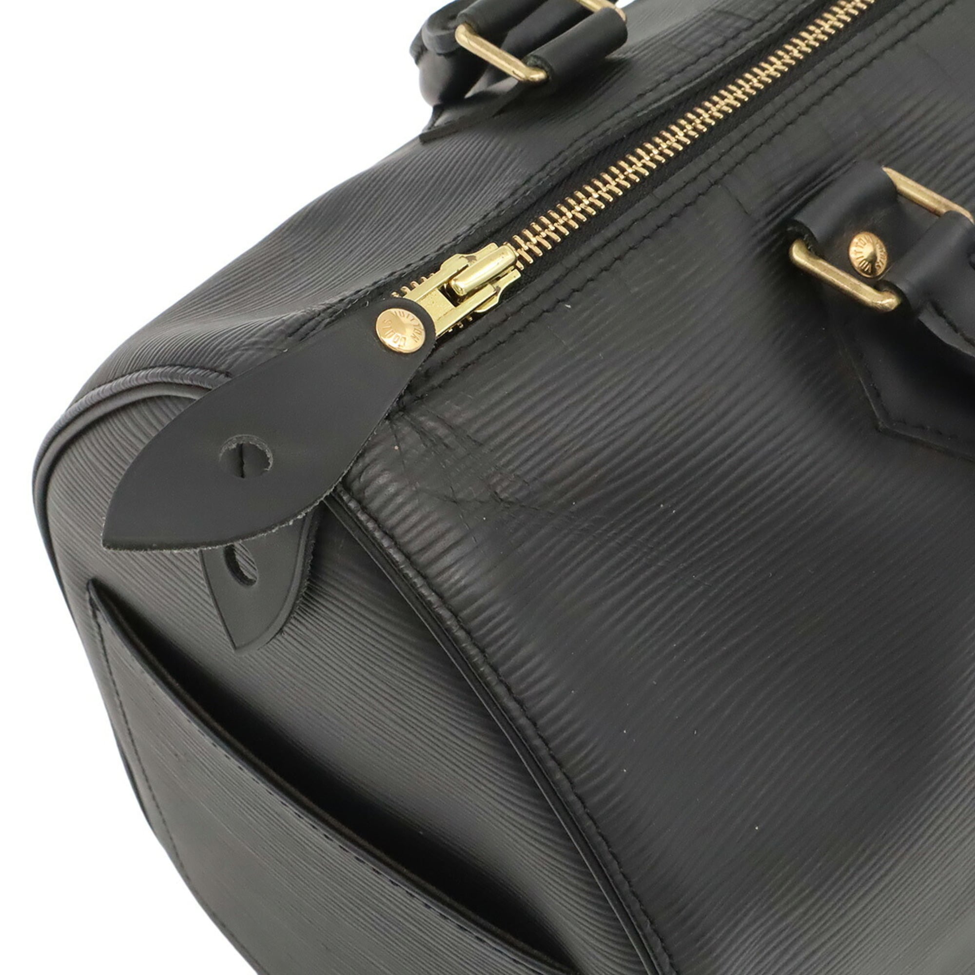 Louis Vuitton Epi Black Noir Epi Leather Boston Bag Handbag (Pre-Owned)