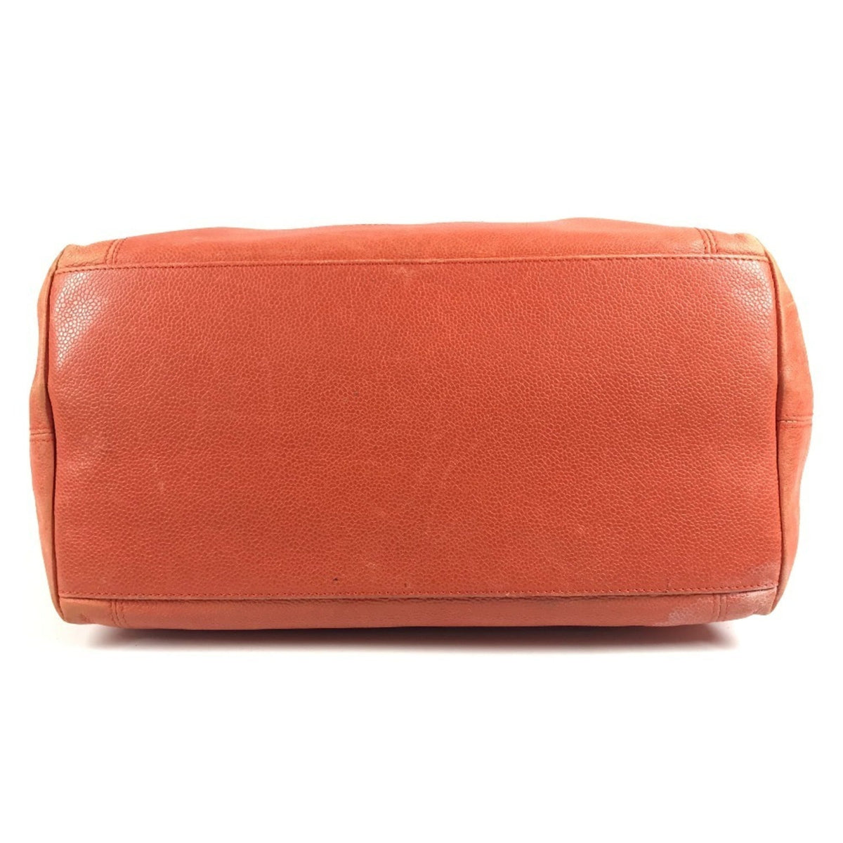 Chanel Orange Grained Calfskin Shoulder Bag Tote Bag (Pre-Owned)