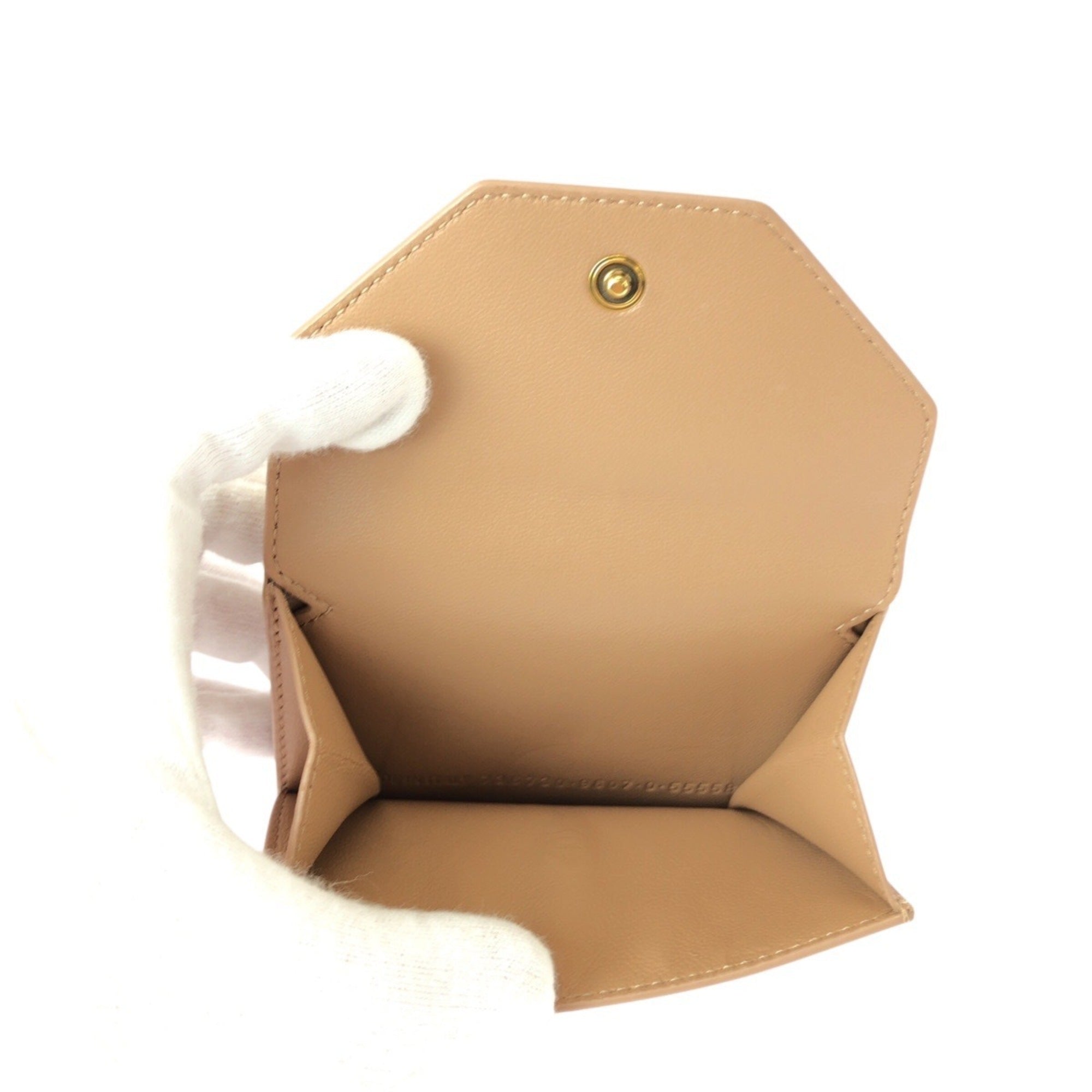 Balenciaga Beige Leather Wallet (Tri-Fold) (Pre-Owned)
