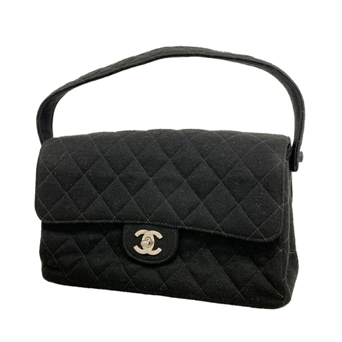 Chanel Black Cotton Handbag (Pre-Owned)