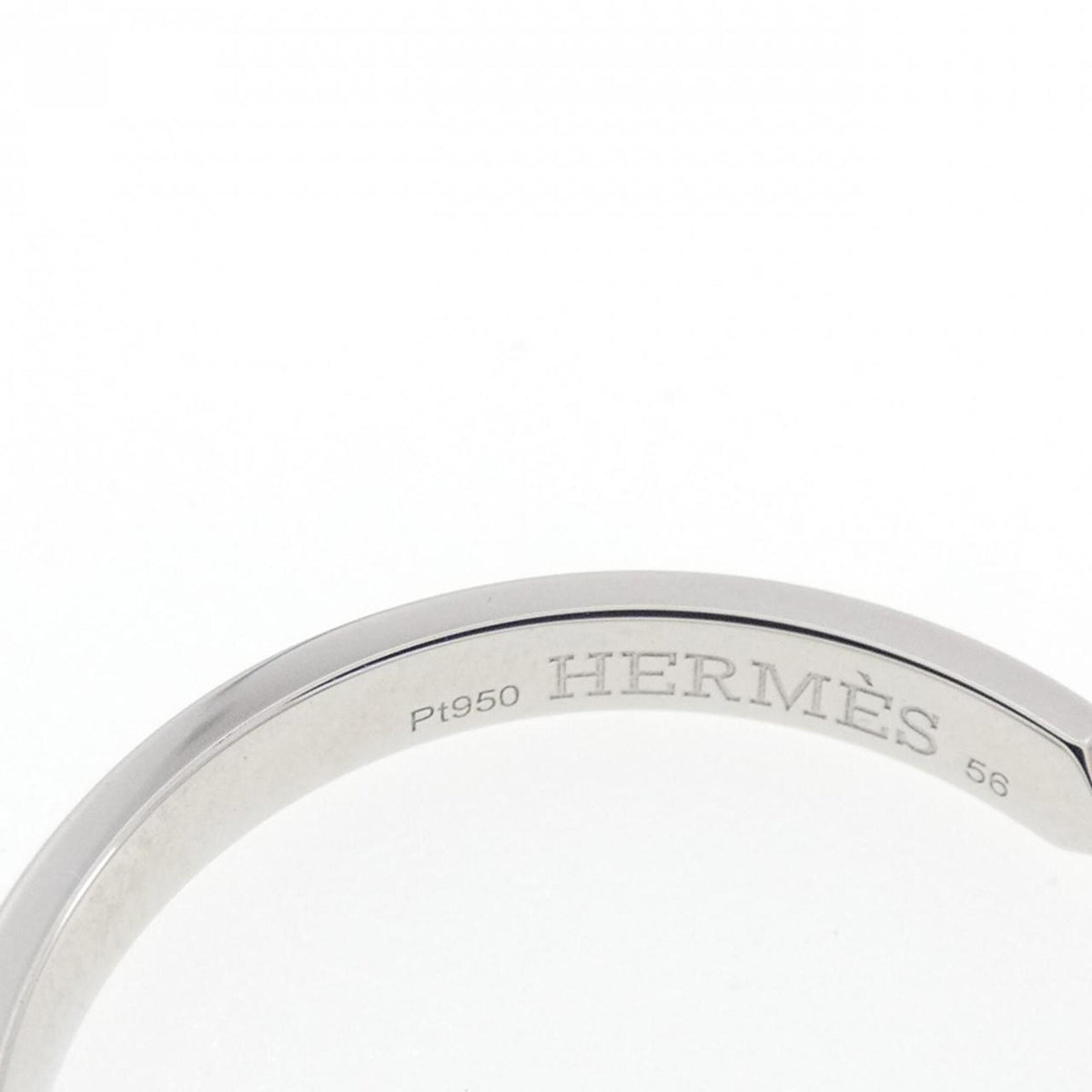 Hermes Platinum Platinum 950 Band Ring (Pre-Owned)