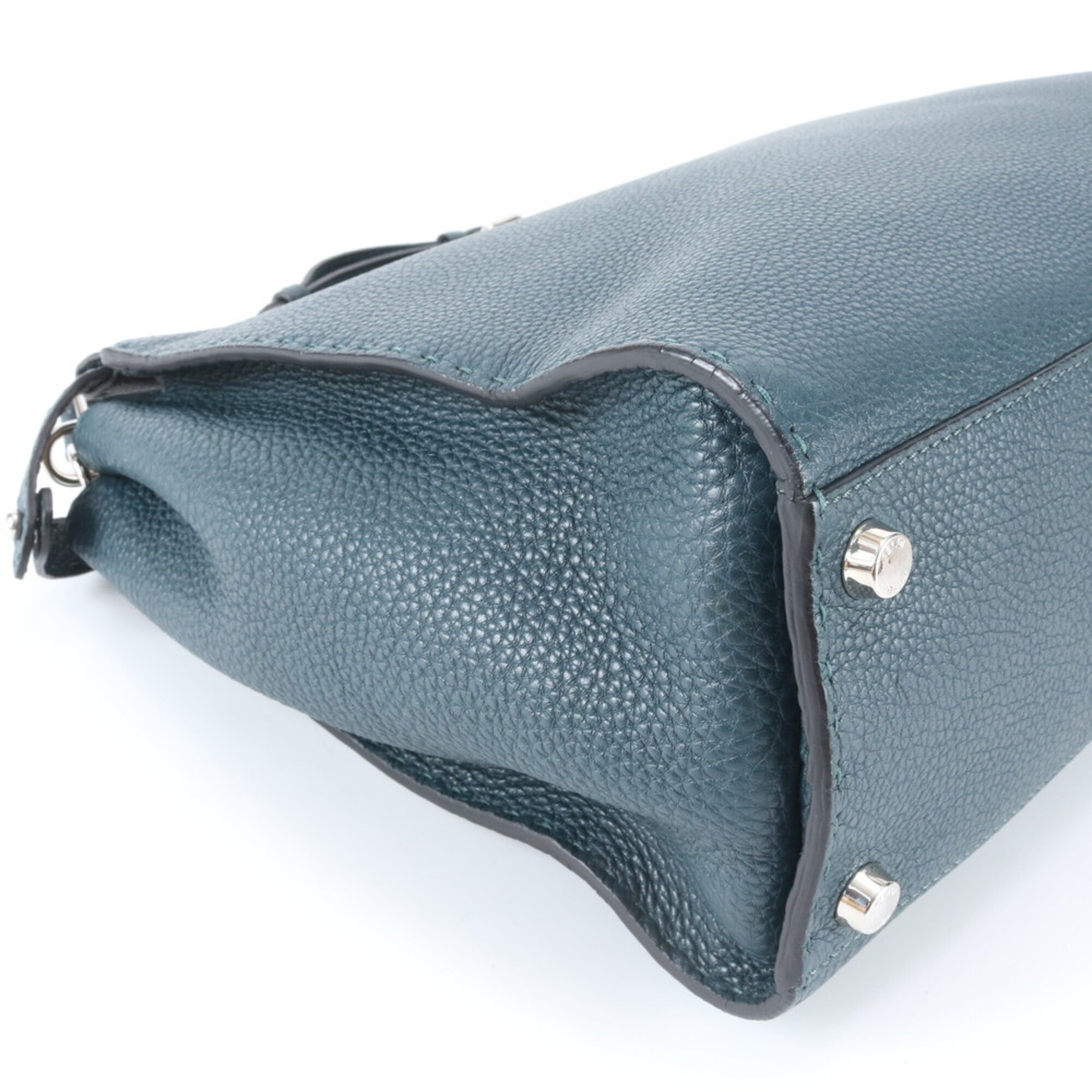 Fendi Selleria Dark Green Leather Handbag (Pre-Owned)