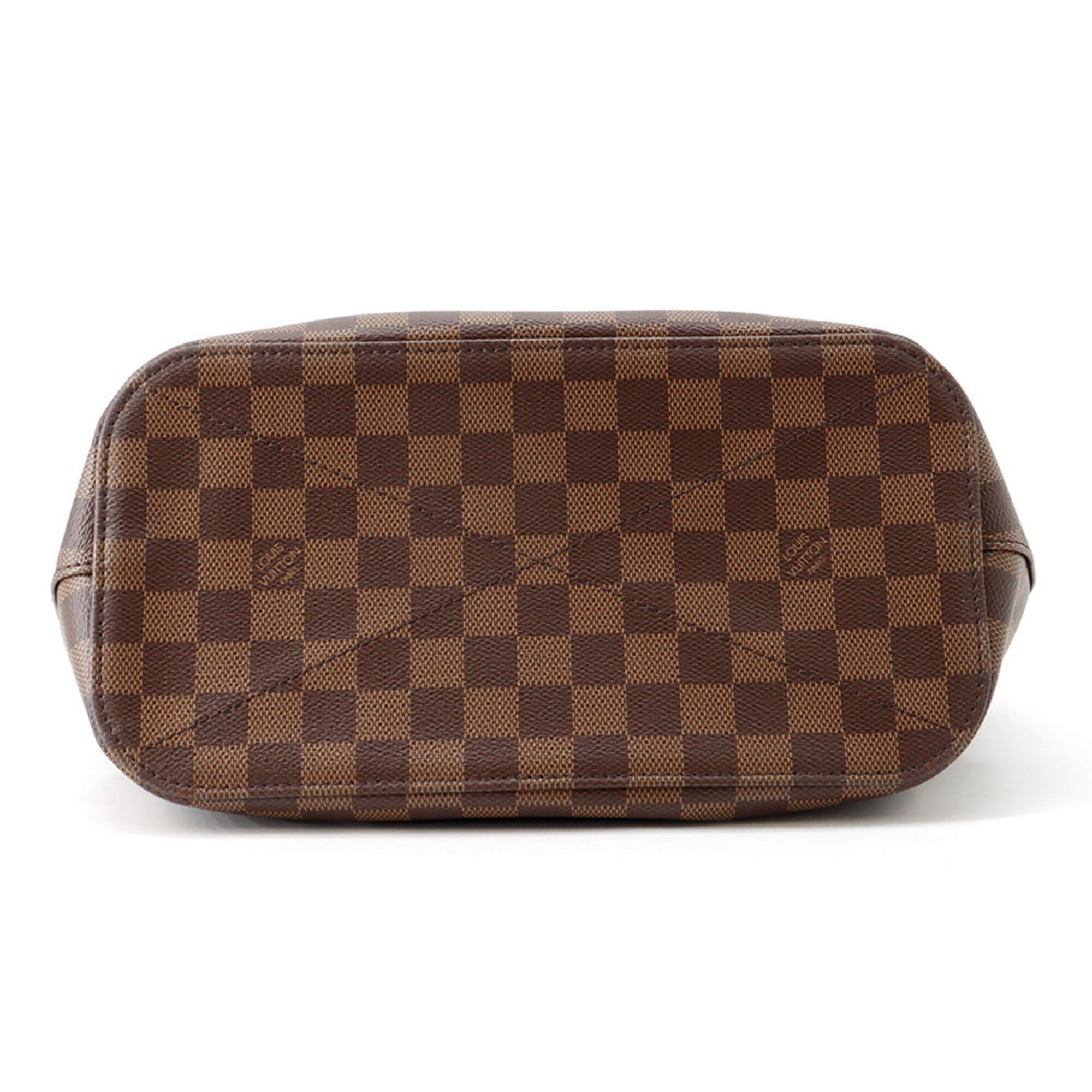Louis Vuitton Damier Canvas Ebene Red Brown Leather Handbag Shoulder Bag (Pre-Owned)