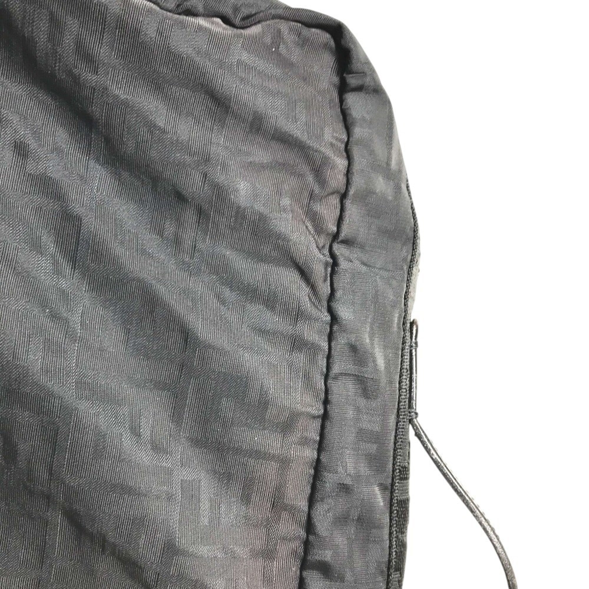 Fendi Zucca Black Nylon Boston Bag (Pre-Owned)
