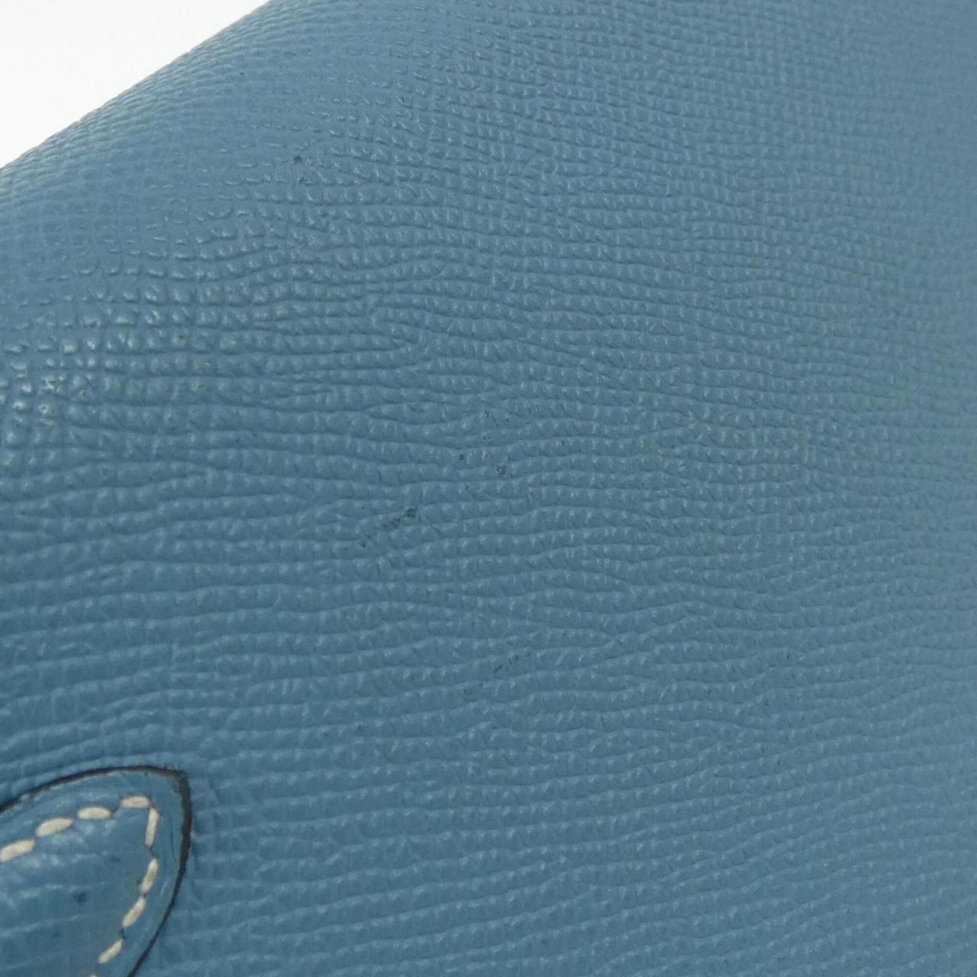 Hermes Blue Blue Jean Epsom Leather Chain/Shoulder Wallet (Pre-Owned)