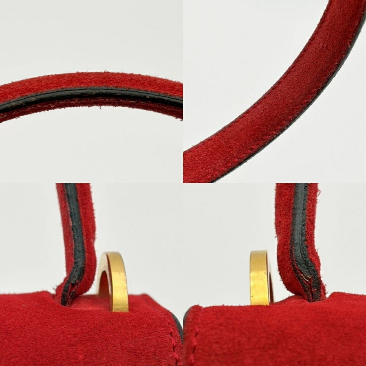 Celine Red Color Suede Leather Handbag (Pre-Owned)