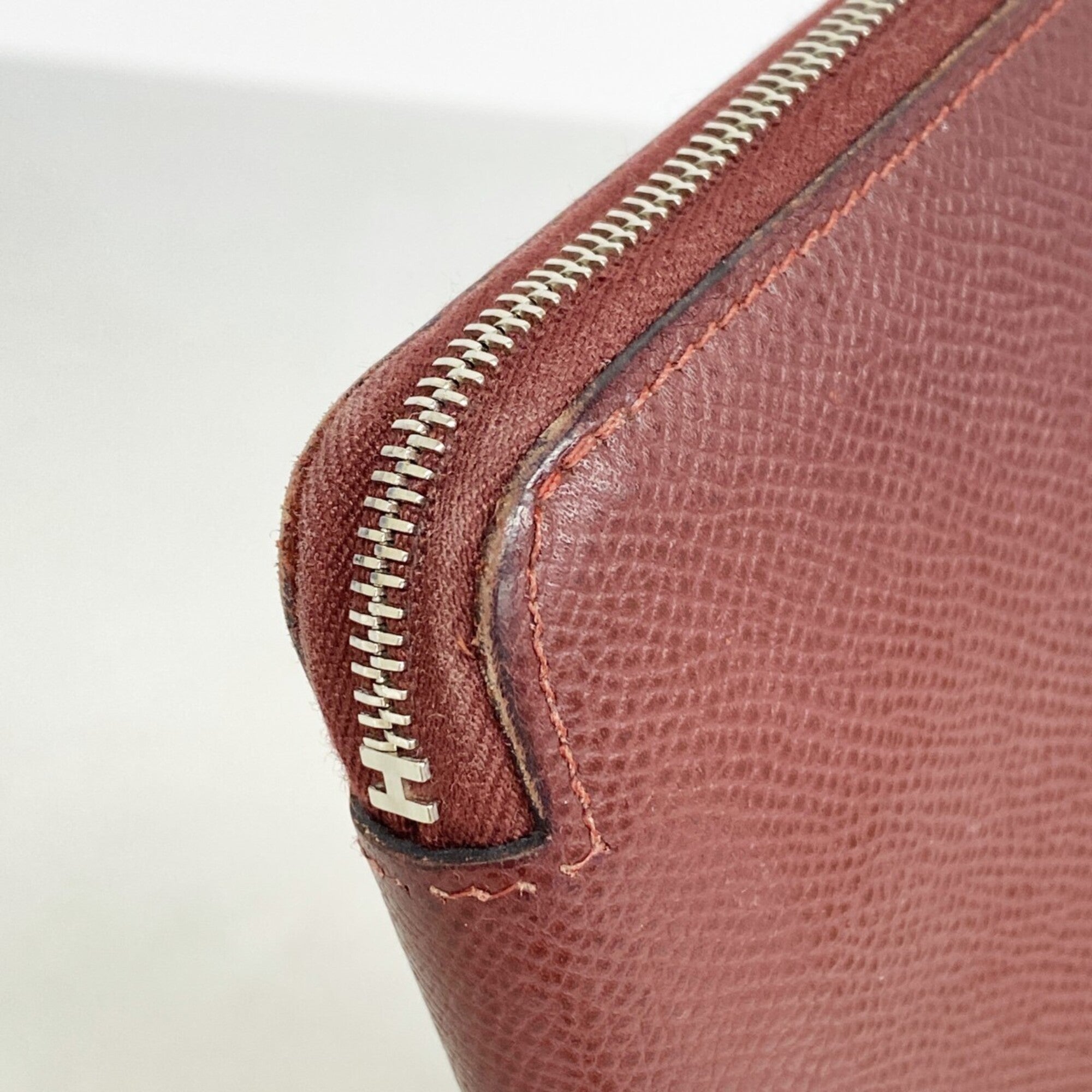 Hermes Rouge H Epsom Leather Long Wallet (Bi-Fold) (Pre-Owned)