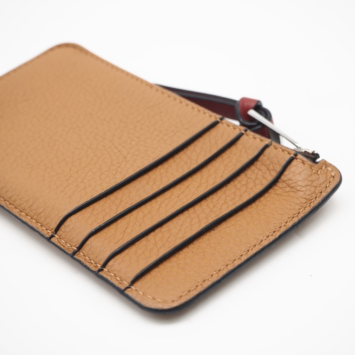Loewe Brown Red Color Leather Coin Purse/Coin Case (Pre-Owned)