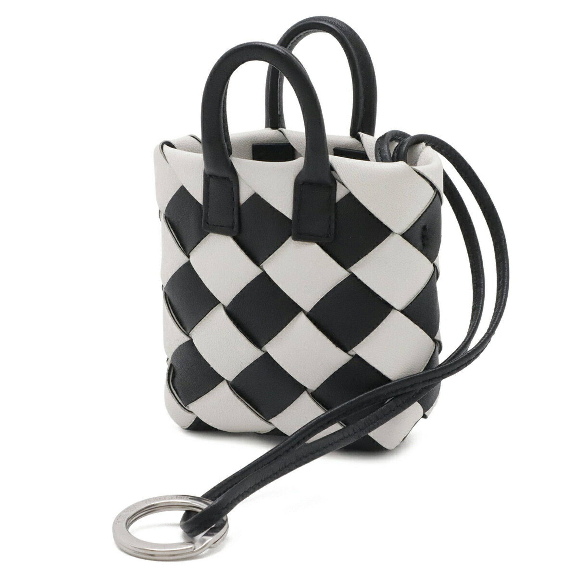 Bottega Veneta Black White Leather Pouch (Pre-Owned)