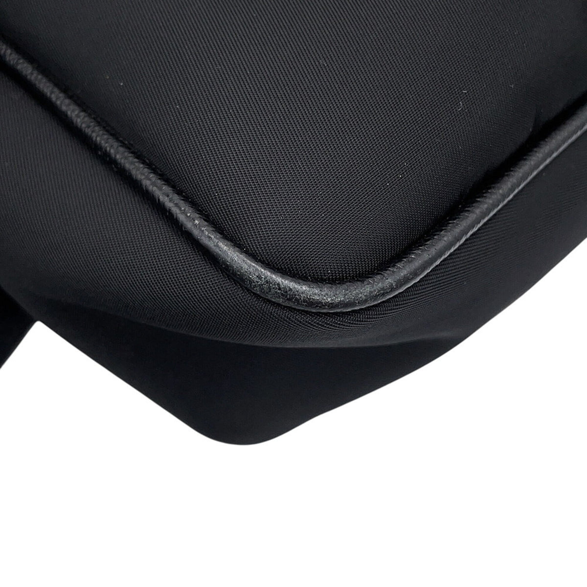 Prada Black Nylon Leather Handbag Pouch Shoulder Bag (Pre-Owned)