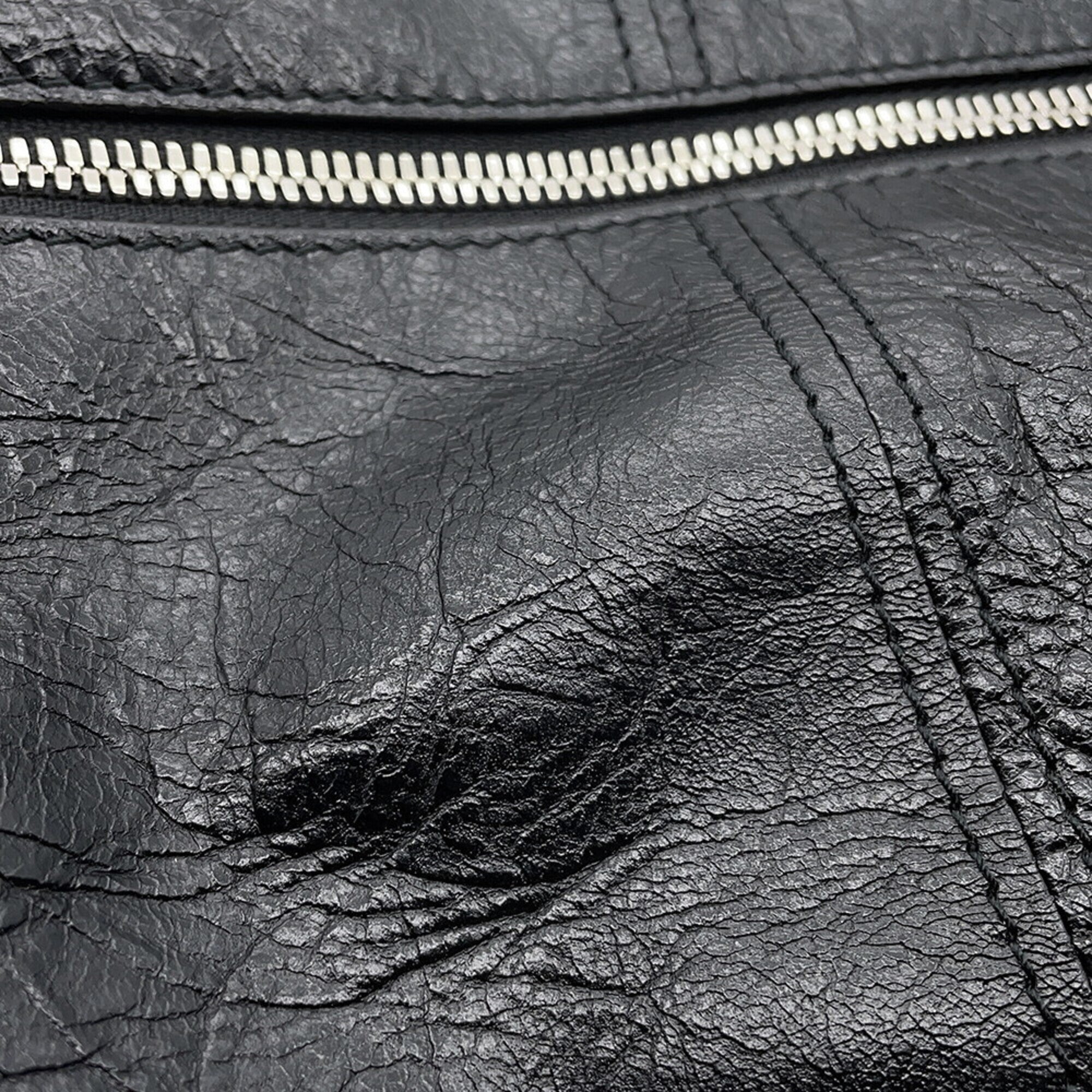 Balenciaga Black Leather Handbag Pouch Shoulder Bag (Pre-Owned)