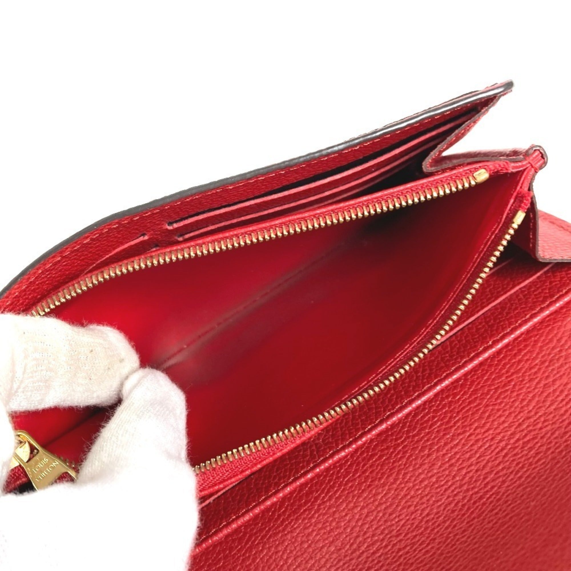 Louis Vuitton Red Color Monogram Empreinte Long Wallet (Bi-Fold) (Pre-Owned)