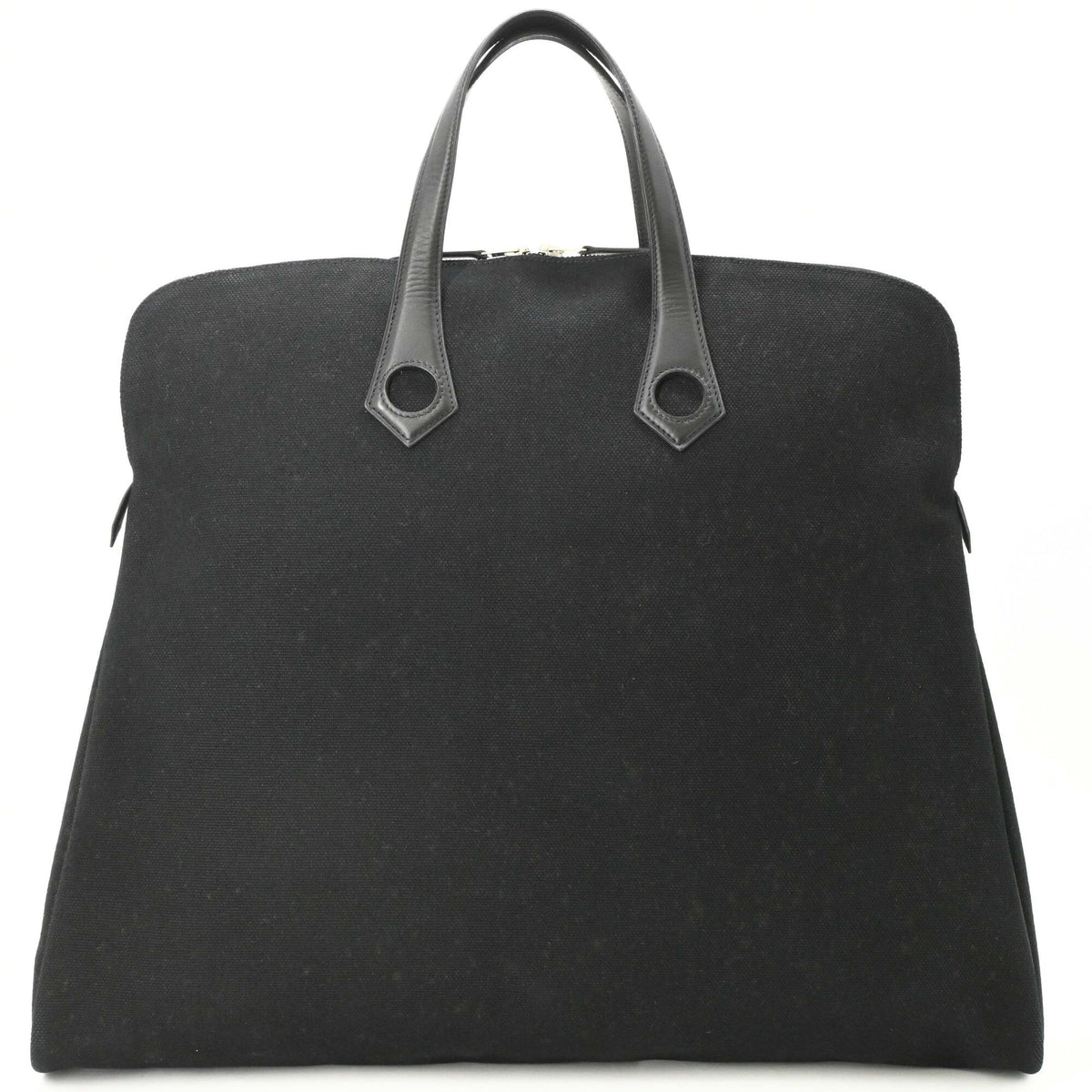 Hermes Black Nylon Canvas Boston Bag Handbag (Pre-Owned)