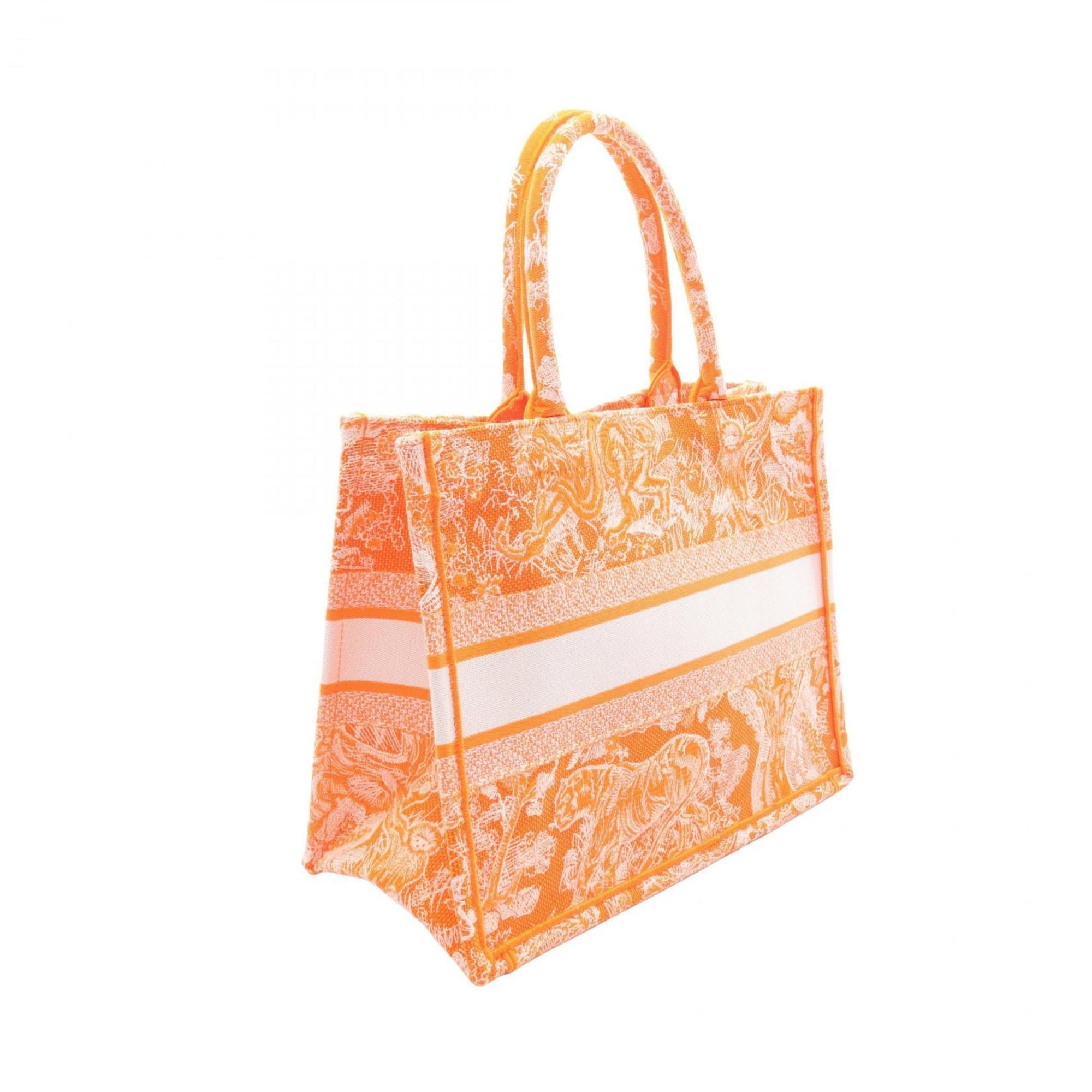 Christian Dior Orange Canvas Tote Bag (Pre-Owned)