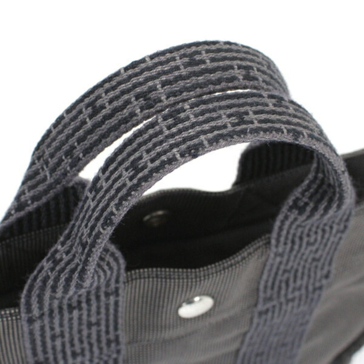 Hermes Her Line Gray Canvas Handbag (Pre-Owned)