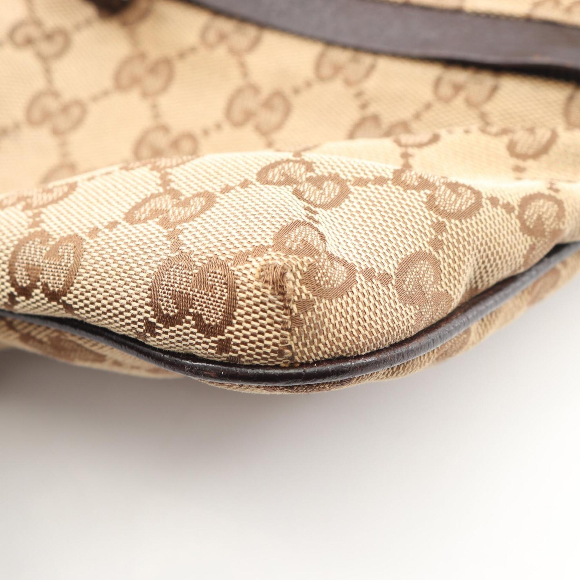 Gucci Beige Brown Multi-Color Canvas Leather Handbag Shoulder Bag (Pre-Owned)