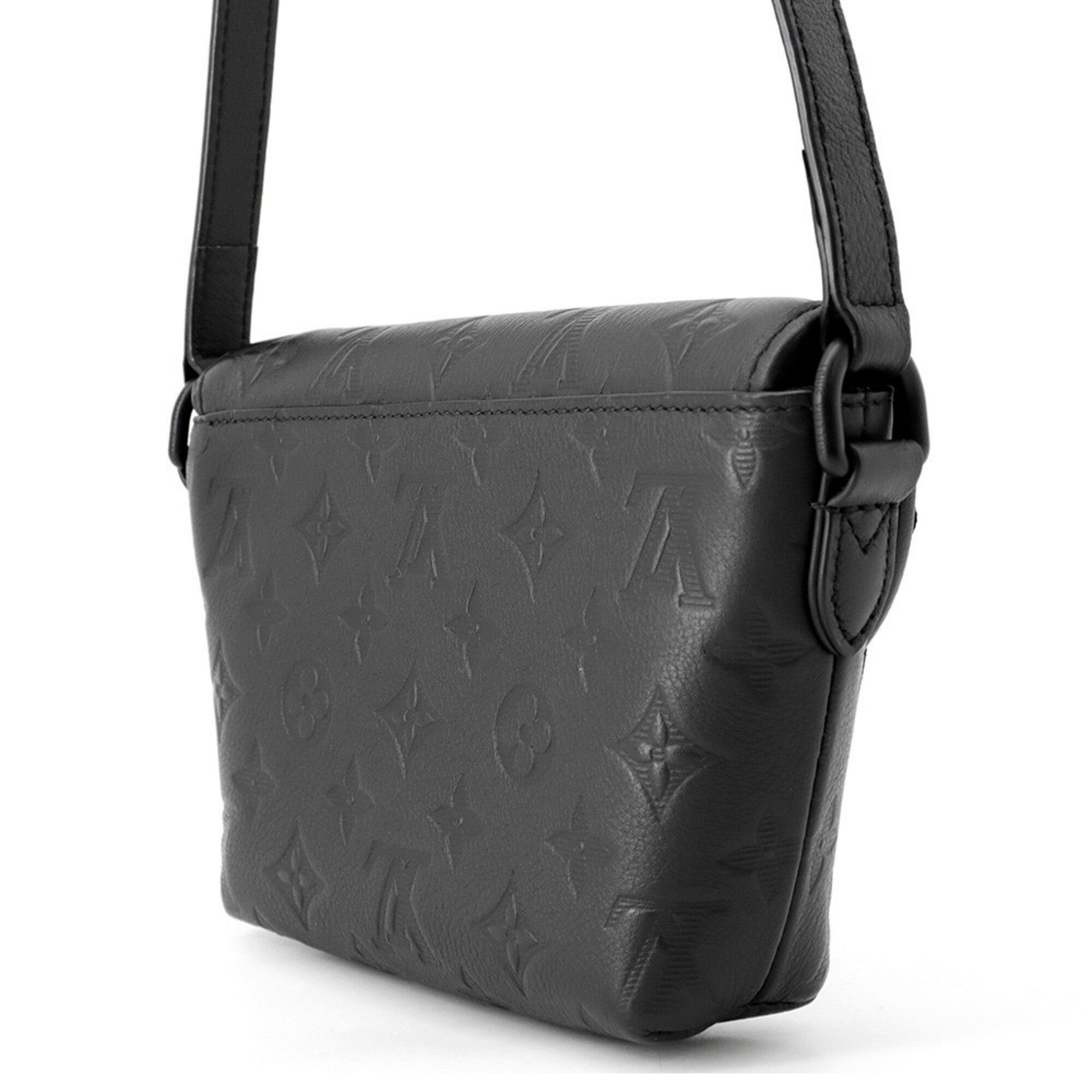 Louis Vuitton Noir Monogram Shadow Shoulder Bag (Pre-Owned)