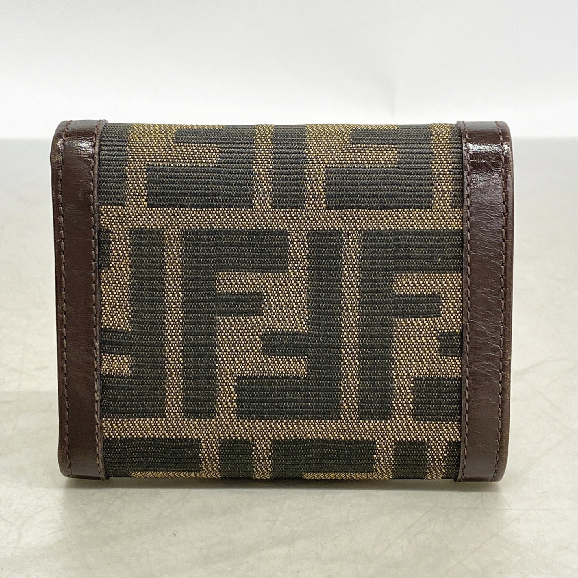 Fendi Brown Nylon Canvas Wallet (Tri-Fold) (Pre-Owned)