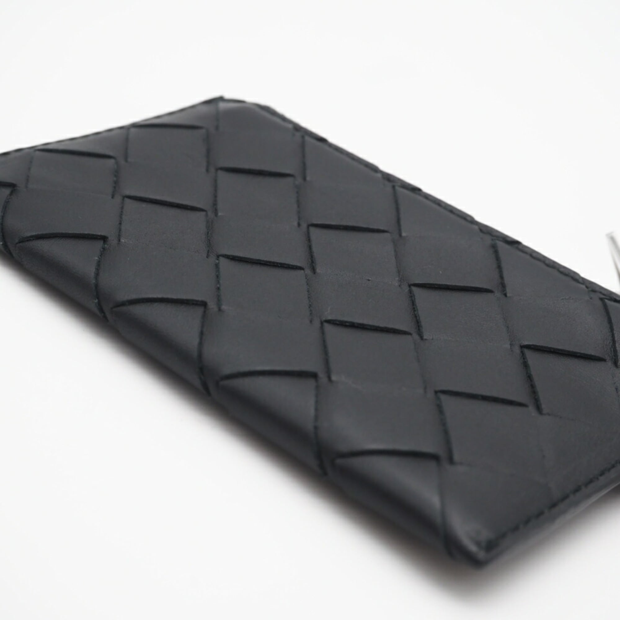 Bottega Veneta Black Leather Coin Purse/Coin Case (Pre-Owned)