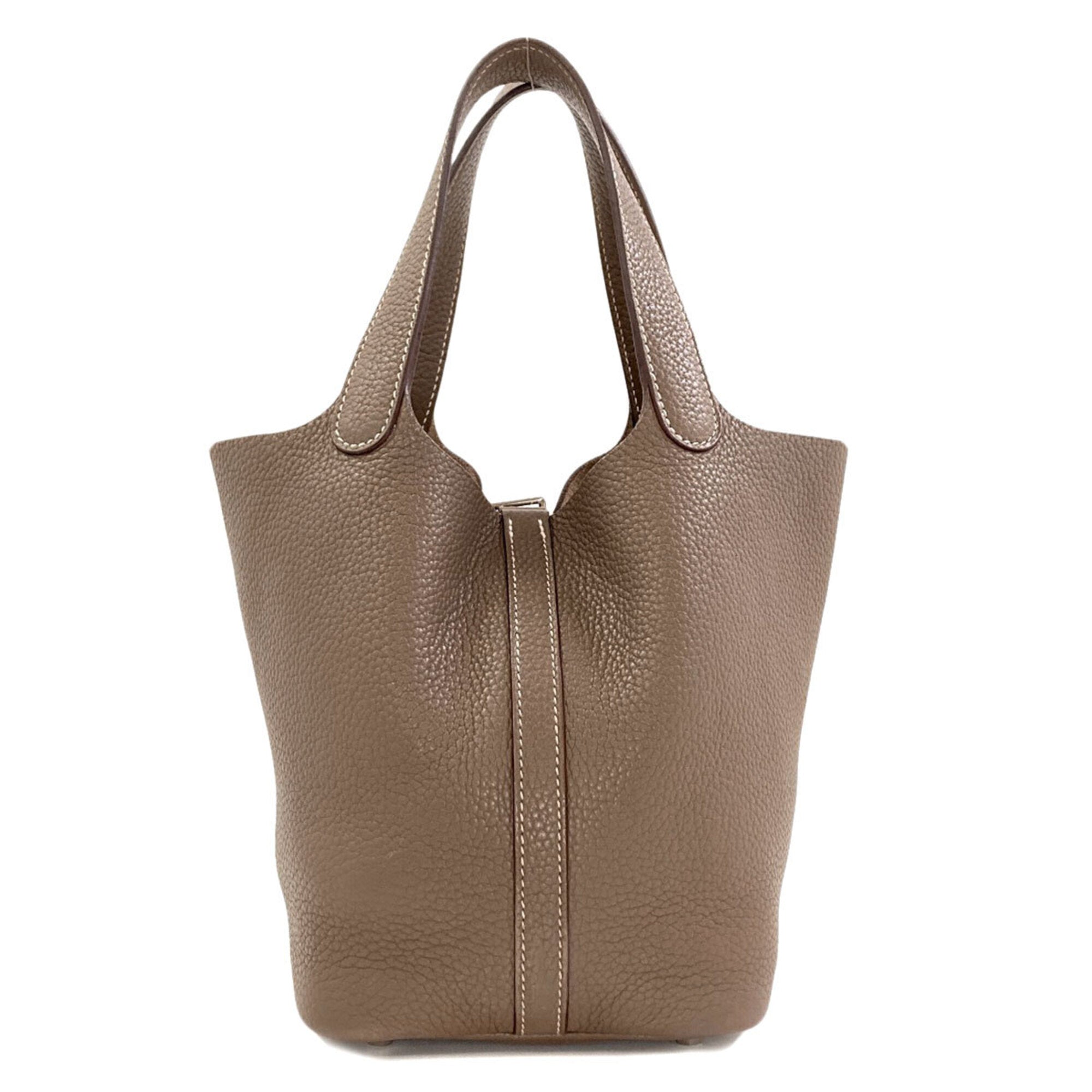 Hermes Picotin Etoupe Gray Taurillon Clemence Leather Handbag (Pre-Owned)