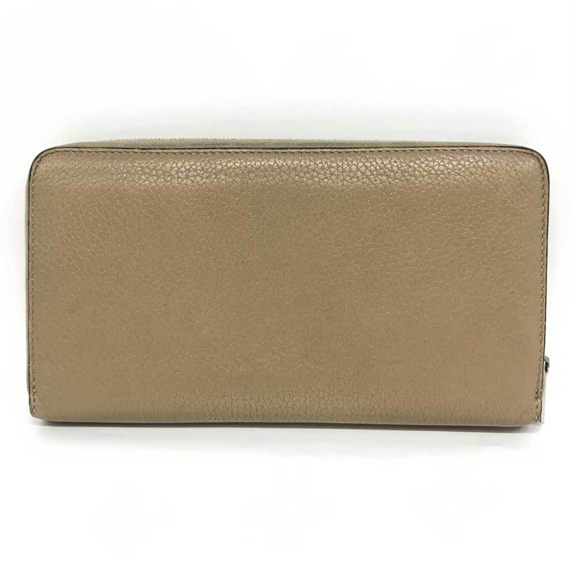 Celine Beige Leather Long Wallet (Bi-Fold) (Pre-Owned)