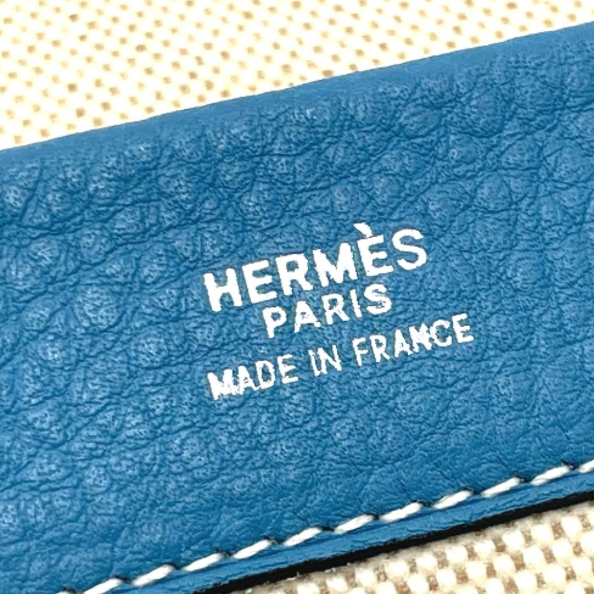 Hermes Equi Blue Paradise Toile H Taurillon Clemence Leather Clutch Bag Pouch (Pre-Owned)