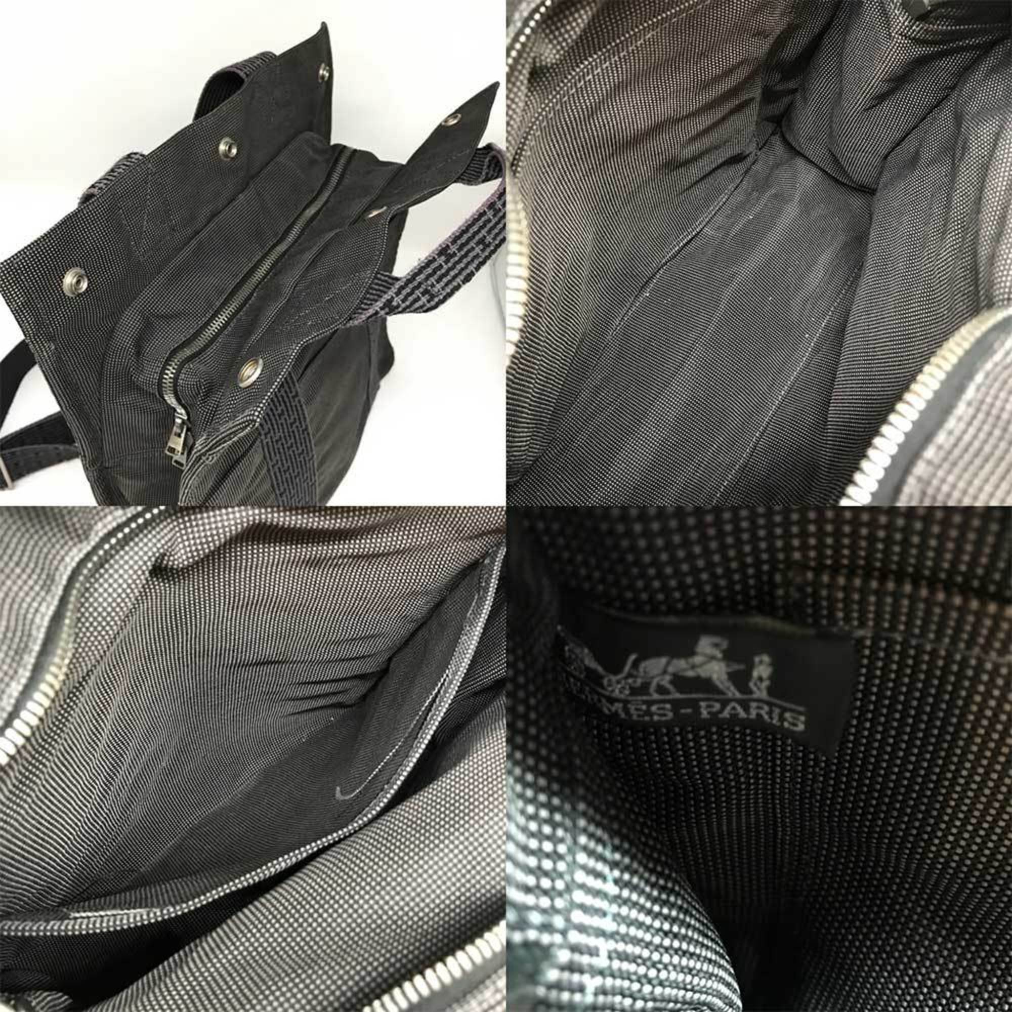 Hermes Gray Canvas Backpack (Pre-Owned)