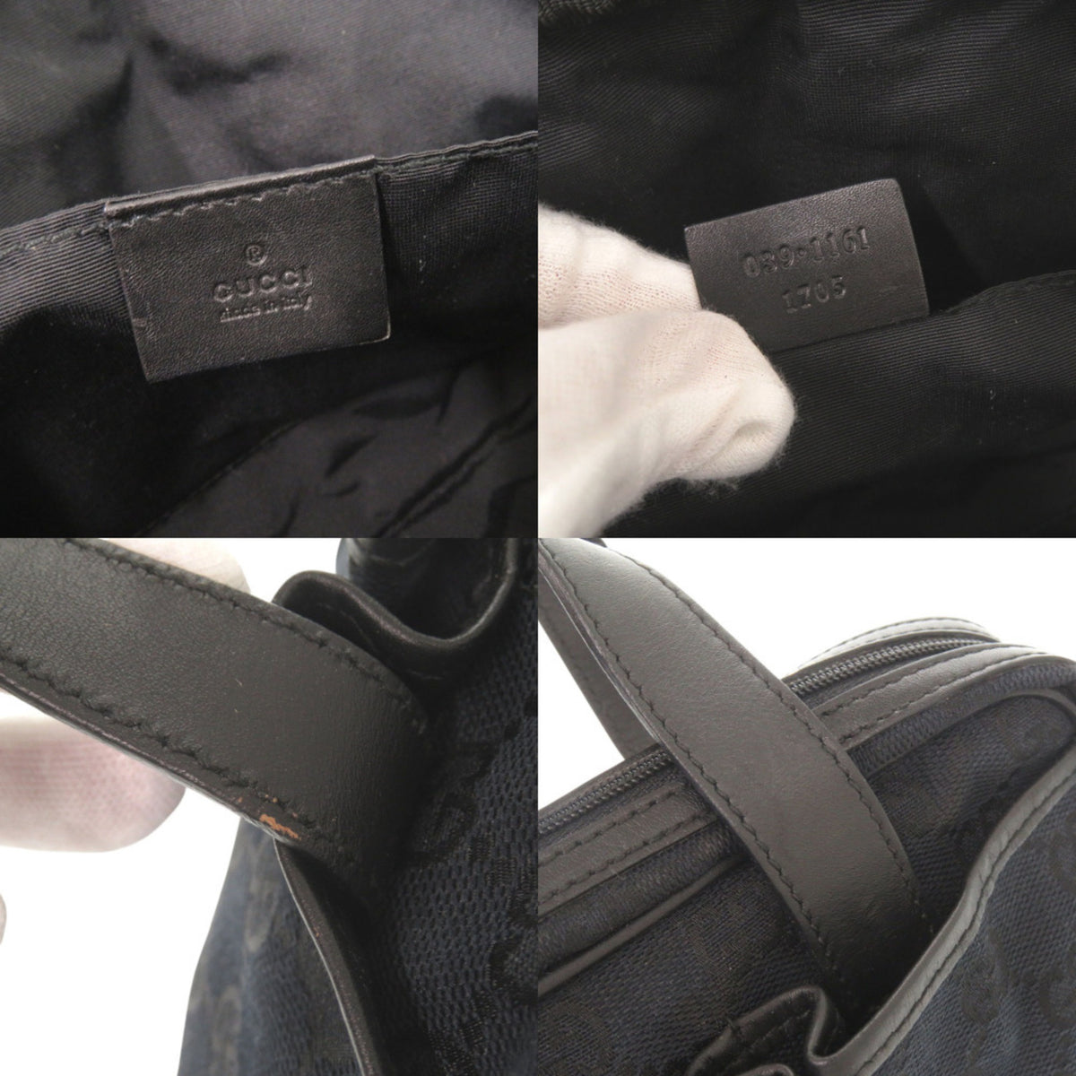 Gucci Black Gg Canvas Handbag (Pre-Owned)