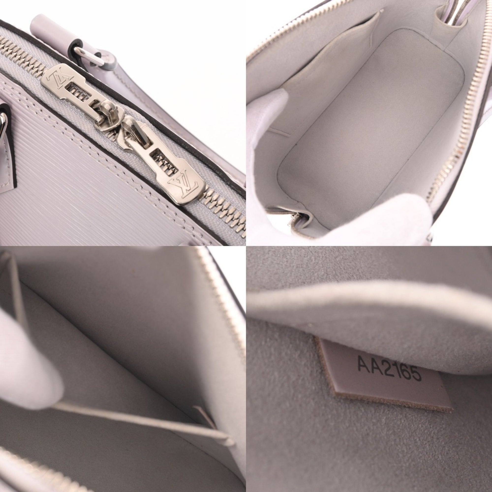 Louis Vuitton Light Gray Light Pink Lilac Leather Handbag (Pre-Owned)