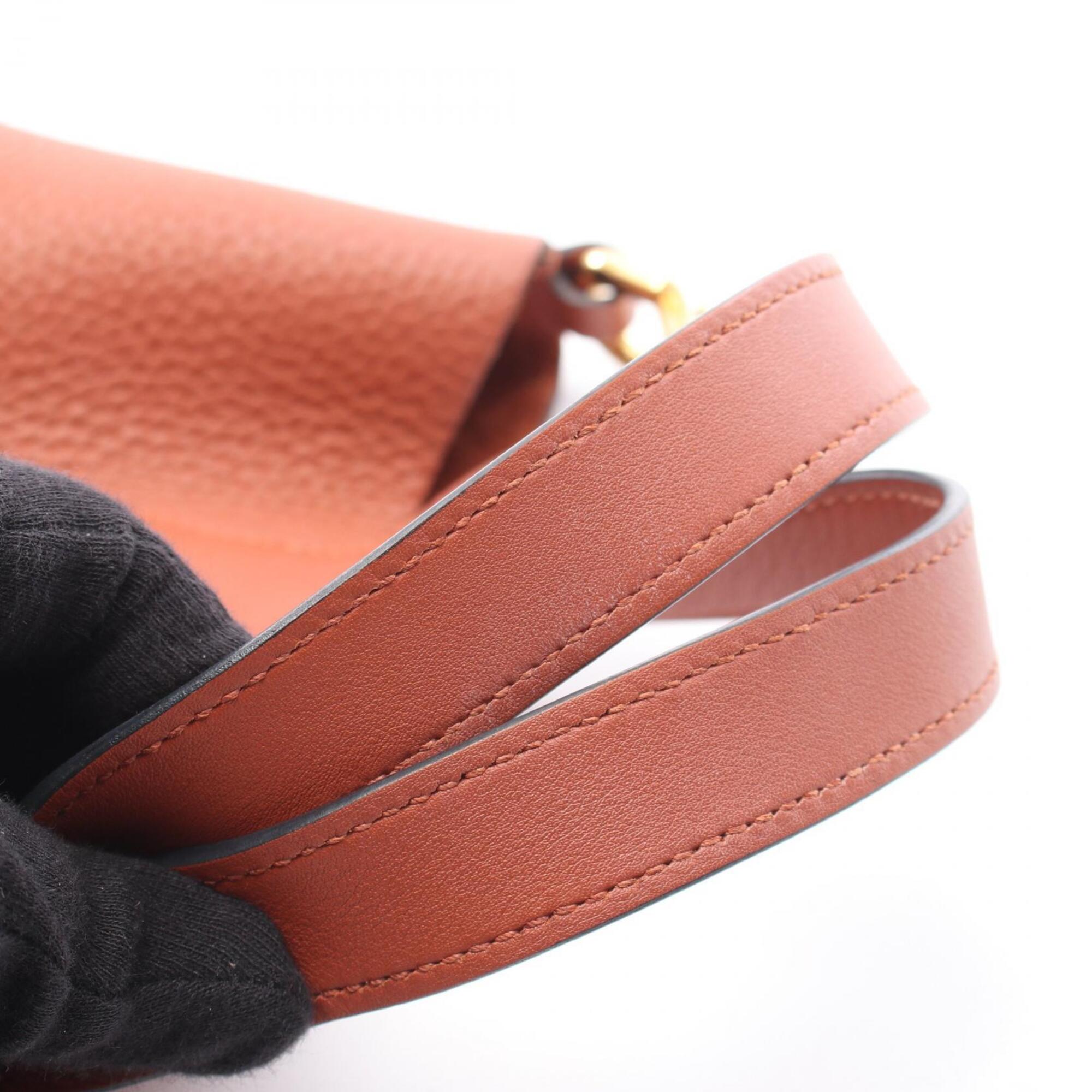 Hermes Brown Taurillon Clemence Leather Handbag (Pre-Owned)